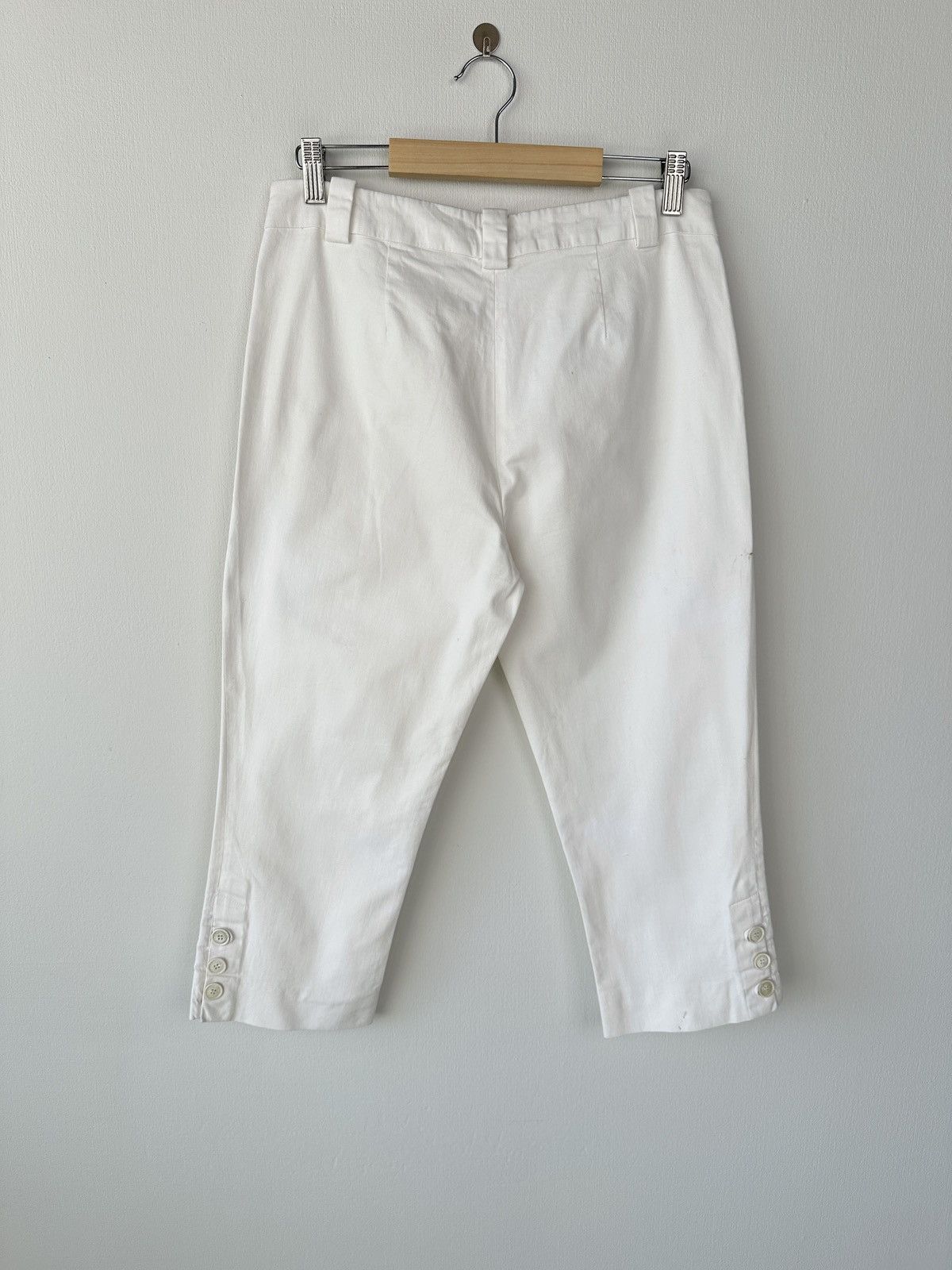 Loro Piana LORO PIANA White Cotton Capri Trousers Women’s size 44 Size 30" / US 8 / IT 44 - 2 Thumbnail