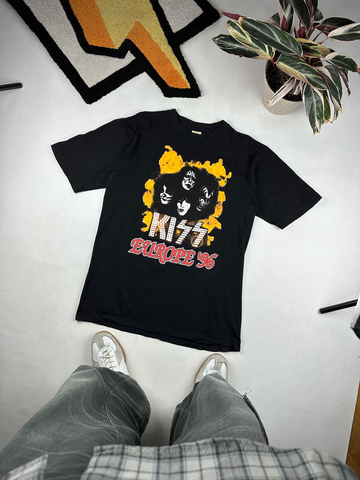 KISS × Vintage Vintage Kiss 1996-1997 World Tour Rock Band T-shirt Size US XL / EU 56 / 4 - 4 Thumbnail