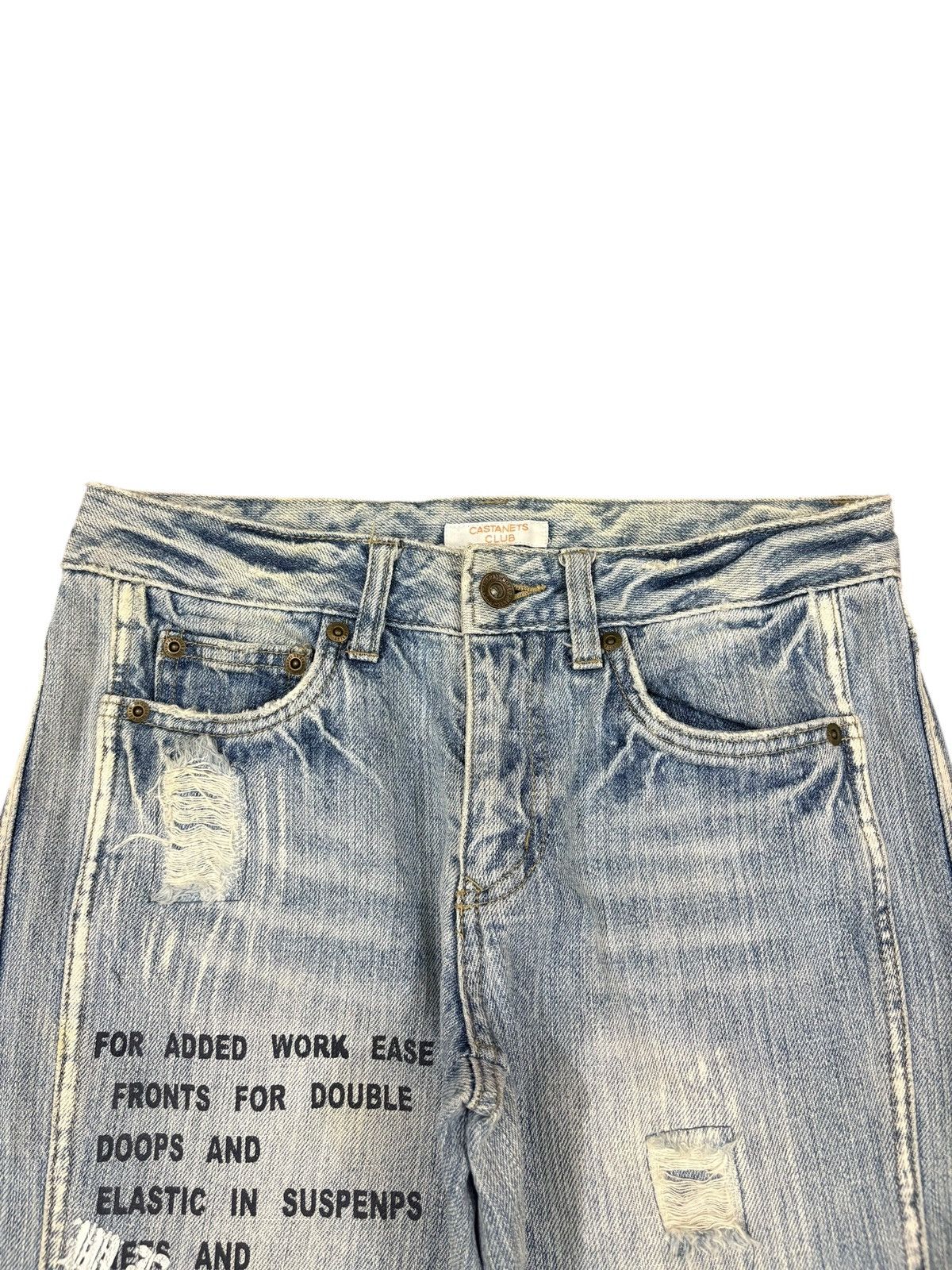 Seditionaries Vintage Japanese Brand Faded Wash Printed Flare Jeans Size US 29 - 4 Thumbnail