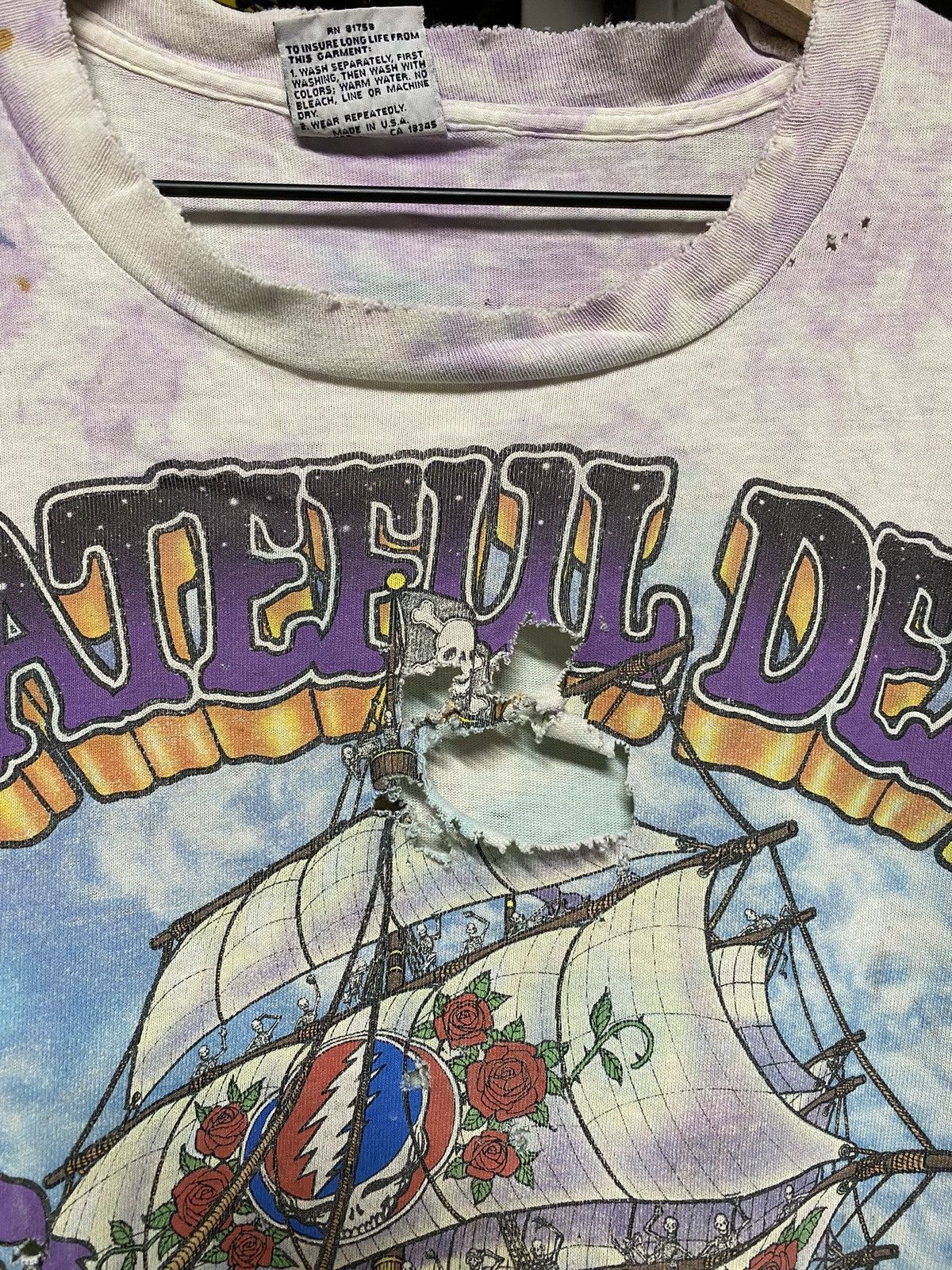 Vintage Vintage 90’s Grateful Dead Tiedye Band T-Shirt Size Large Size US L / EU 52-54 / 3 - 13 Thumbnail