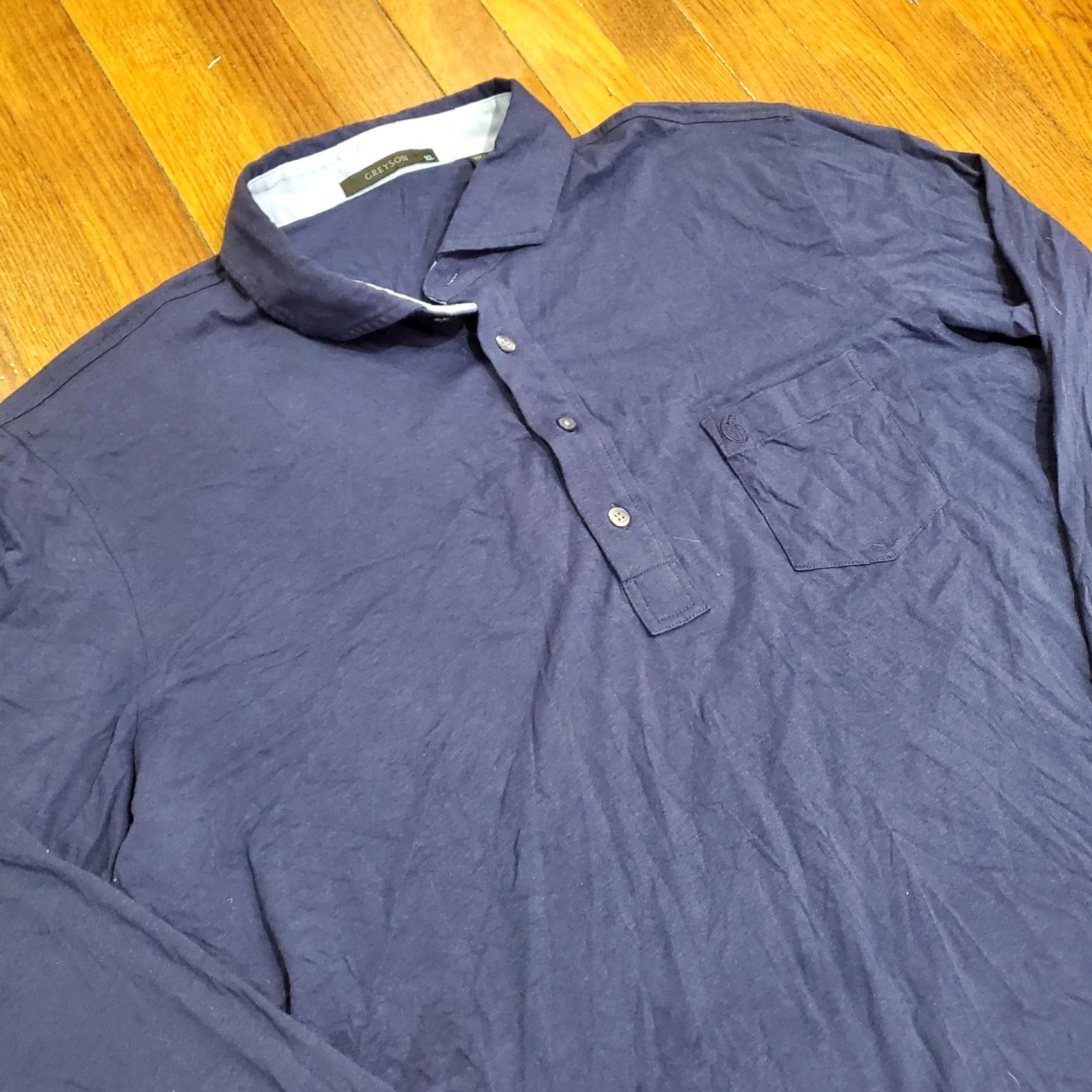Vintage Greyson Polo Shirt Mens XL Blue Long Sleeve Pima Cotton Golf Performance Peru Size US XL / EU 56 / 4 - 5 Thumbnail