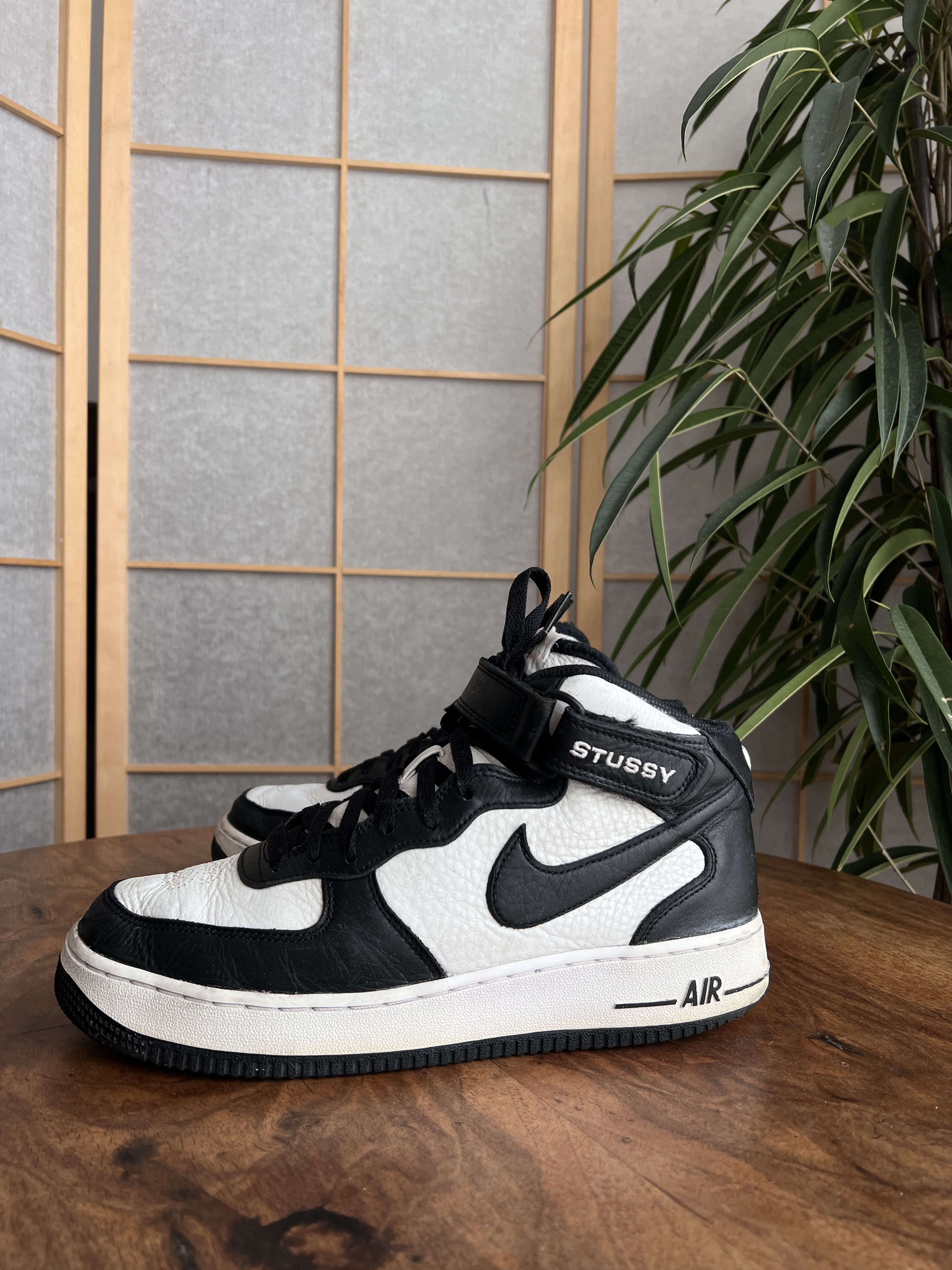 Stussy x Nike Air Force 1 Mid sneakers y2k shoes rap hip hop