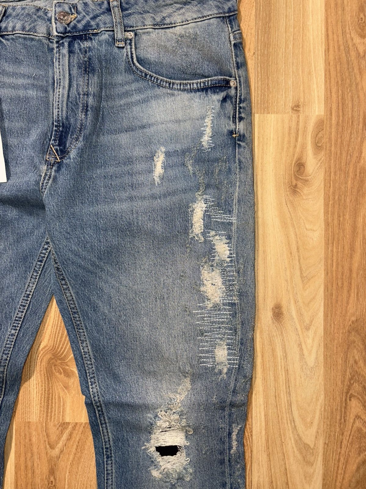 Zara ZARA MAN Denimwear Distressed Slim Jeans - Size 36 (NWT) Size US 36 / EU 52 - 8 Thumbnail