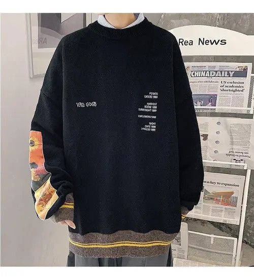 Other Van Gogh Painting Embroidery Knitted Sweater Size US L / EU 52-54 / 3 - 3 Thumbnail