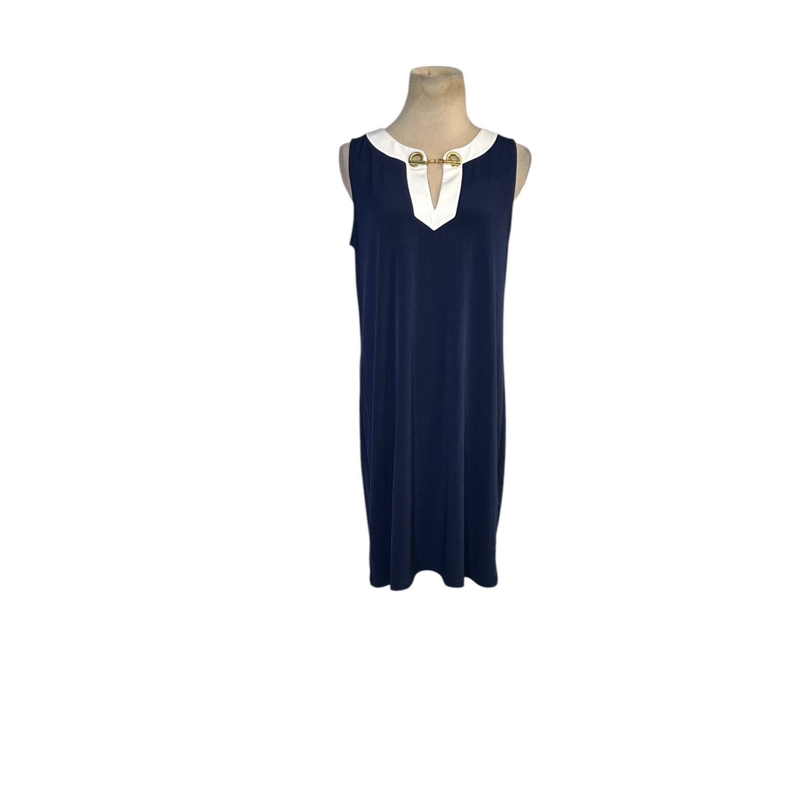 Michael Kors Michael Kors gold-tone chain collar accent dress size Medium Size M / US 6-8 / IT 42-44 - 11 Thumbnail