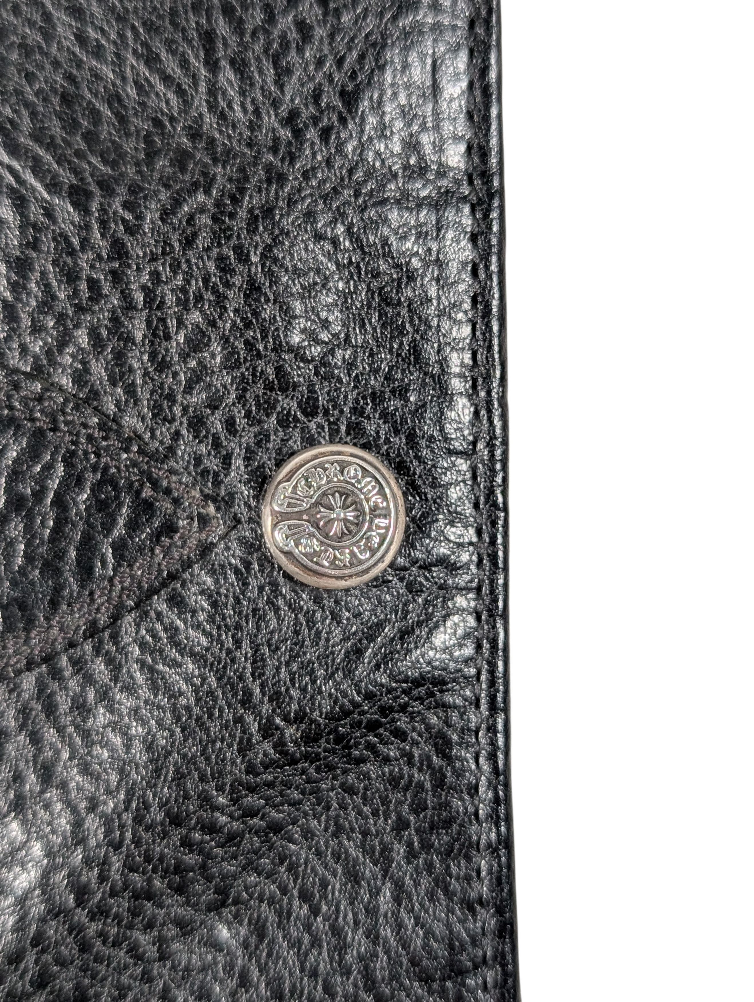 Chrome Hearts CH Bifold Fleur Snap Wallet Bifold Black Leather Size ONE SIZE - 6 Thumbnail