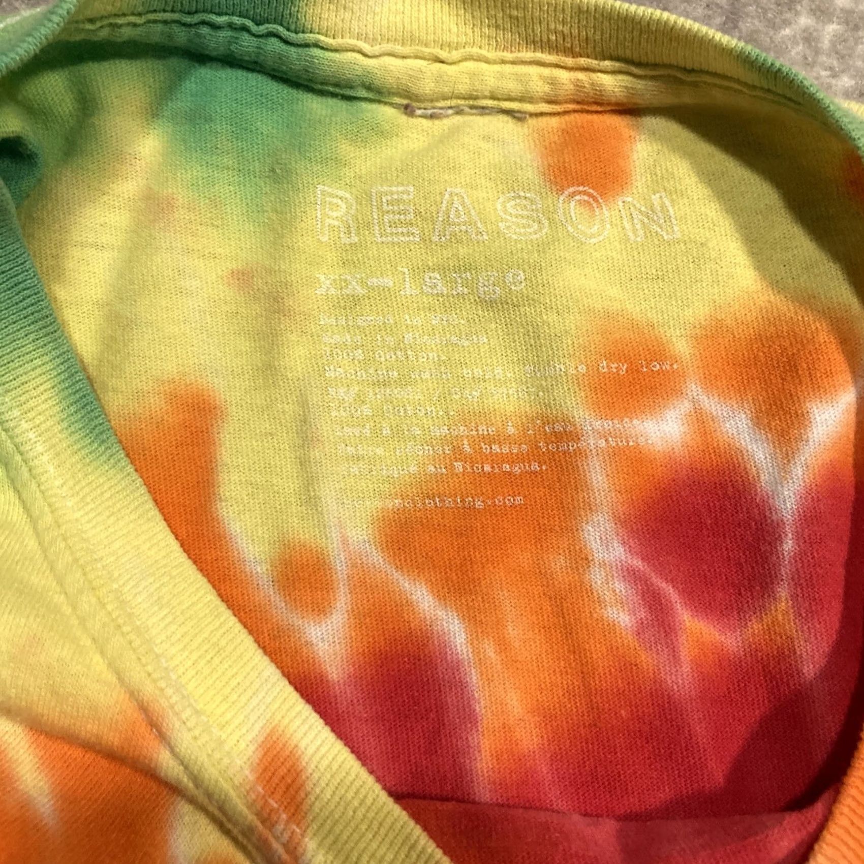 Reason Reason T-Shirt Men XXL Crew Neck Short Sleeve Multicolor Spiral Tie Dye 100% Cotton TAKE A TRIP Awesome designer vibes Size US XXL / EU 58 / 5 - 3 Thumbnail