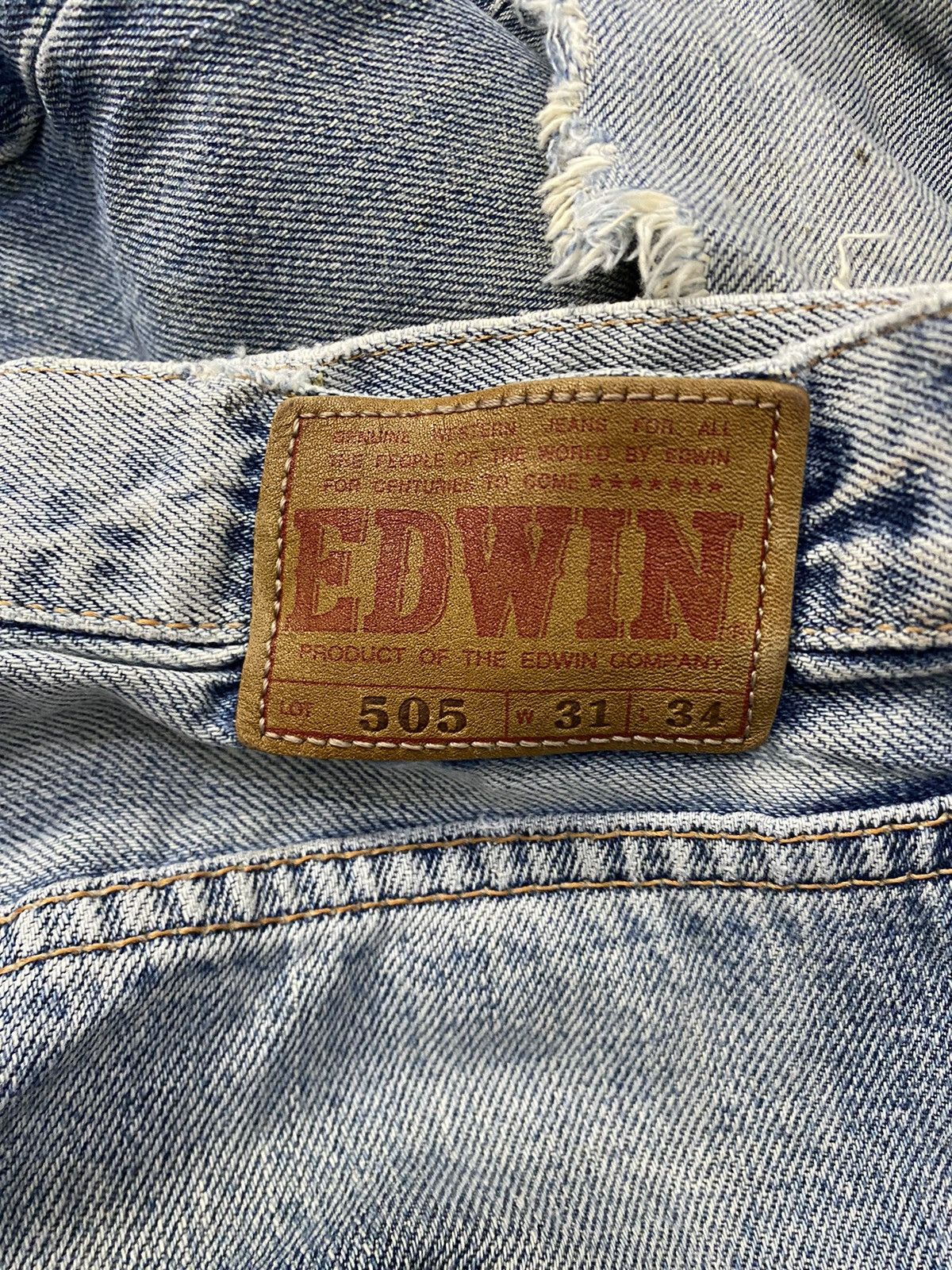 Edwin × Kapital EDWIN 505 SELVEDGE DISTRESS DESIGN GRUNGE STYLE Size US 31 - 7 Thumbnail