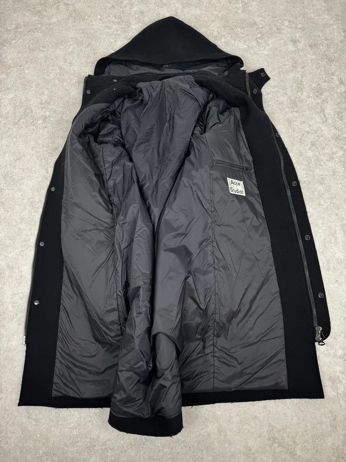 Acne Studios Acne Studios Black Spy Hooded Wool Trench Coat Size US M / EU 48-50 / 2 - 9 Thumbnail