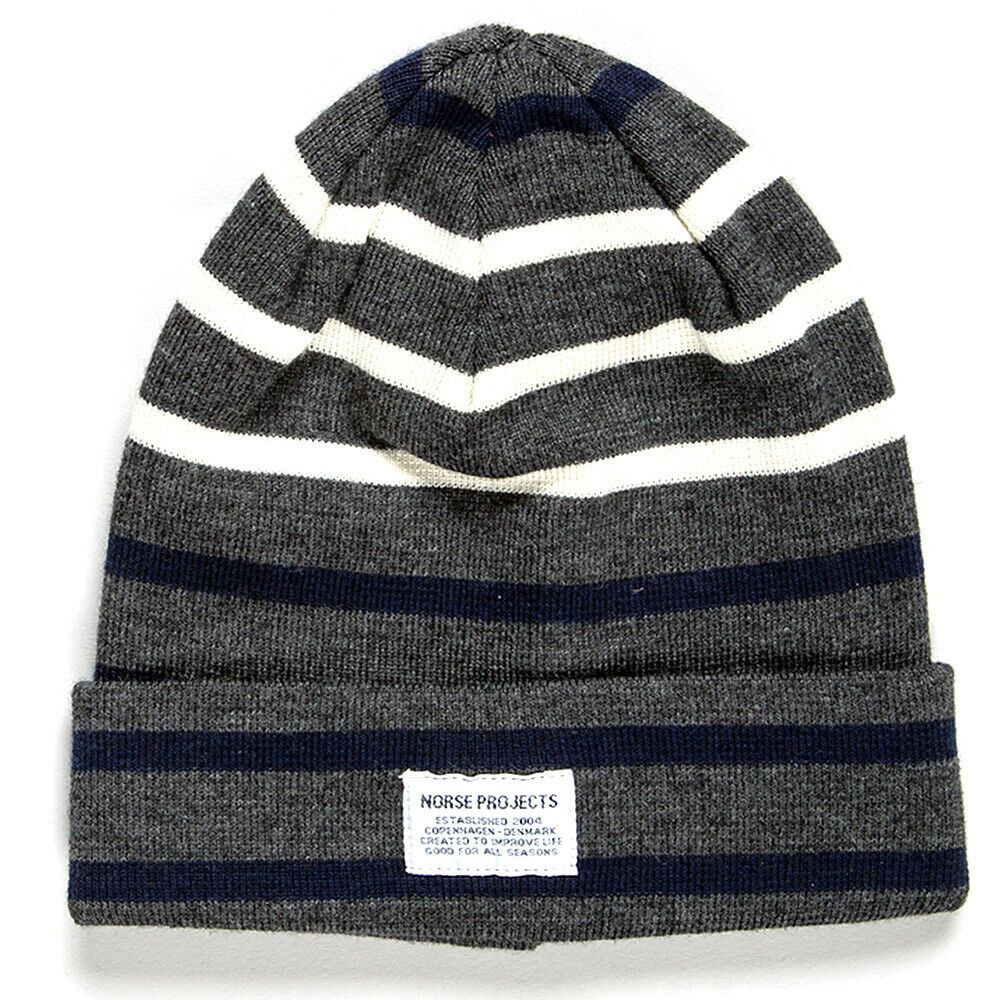 Norse Projects Norse Projects Gerald Top Wool Beanie Hat - Dark Grey Size ONE SIZE - 1 Thumbnail