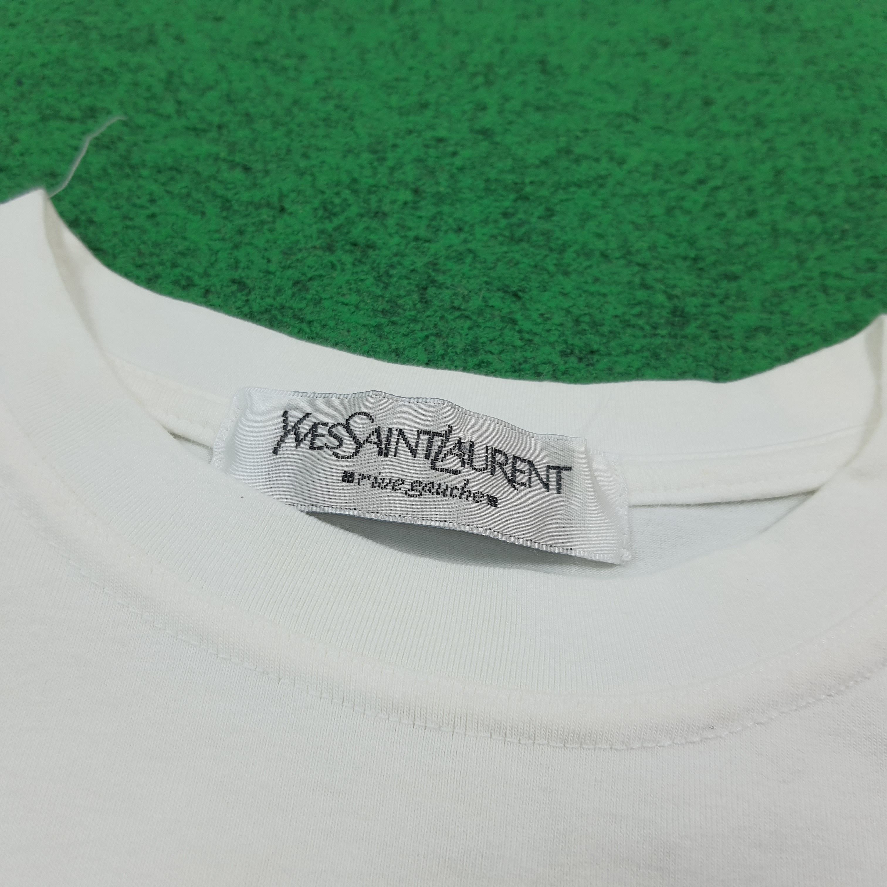 Yves Saint Laurent Vintage Yves Saint Laurent Rive Gauche Logo Tshirt C301N28 Size US XXS / EU 40 - 5 Thumbnail