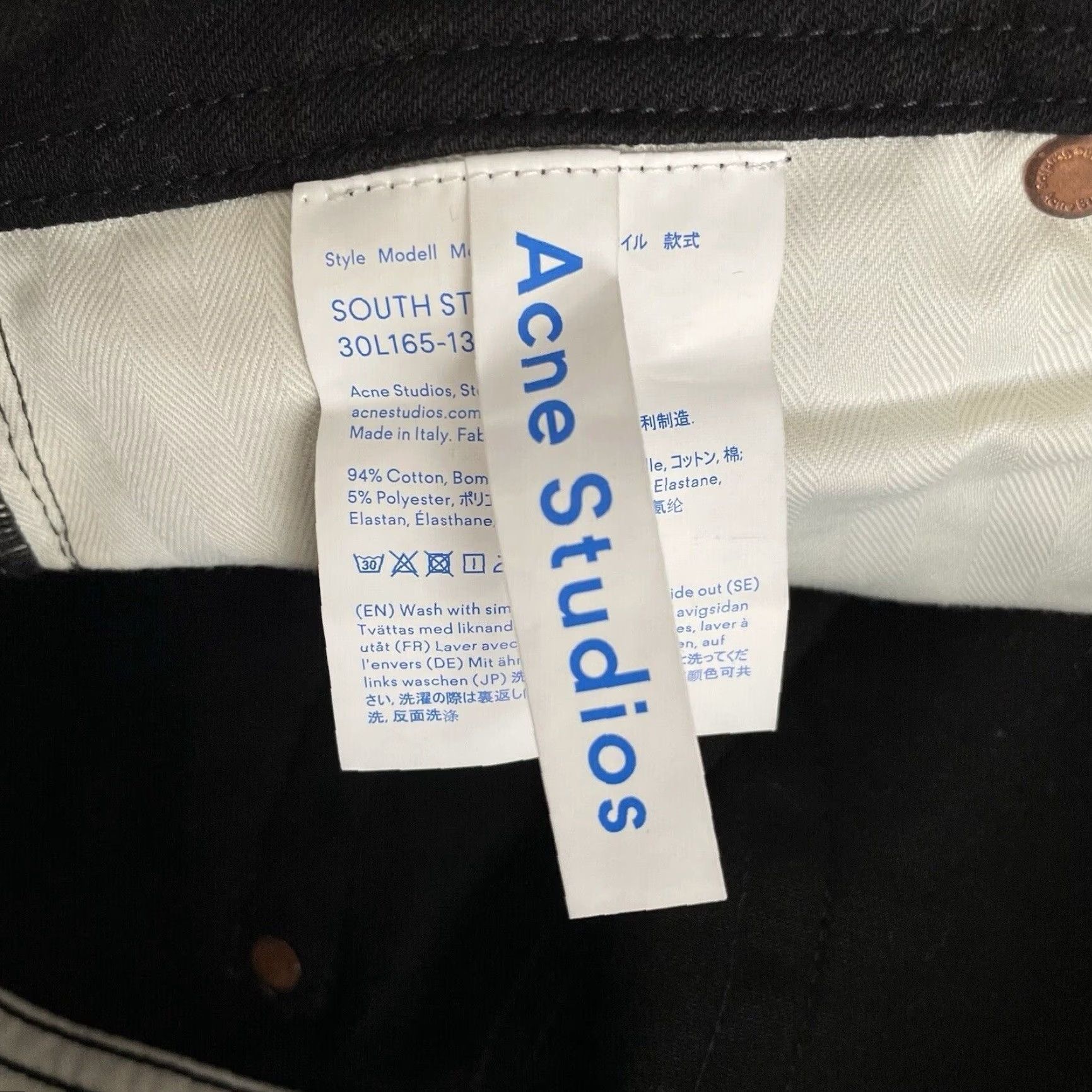 Acne Studios Acne Studios Jeans Women Bla Konst South Stay Black Straight Mid Rise 30 Size Black Straight Jeans Womens Size 30" / US 8 / IT 44 - 6 Thumbnail