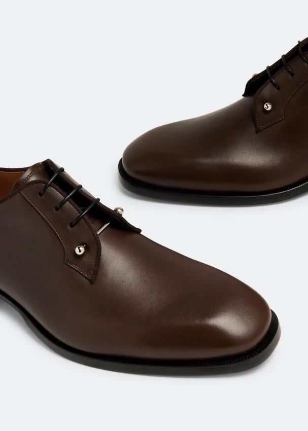 Christian Louboutin os11x0125 Chambeliss Leather Oxfords Shoes in Brown Size US 14 / EU 47 - 3 Thumbnail