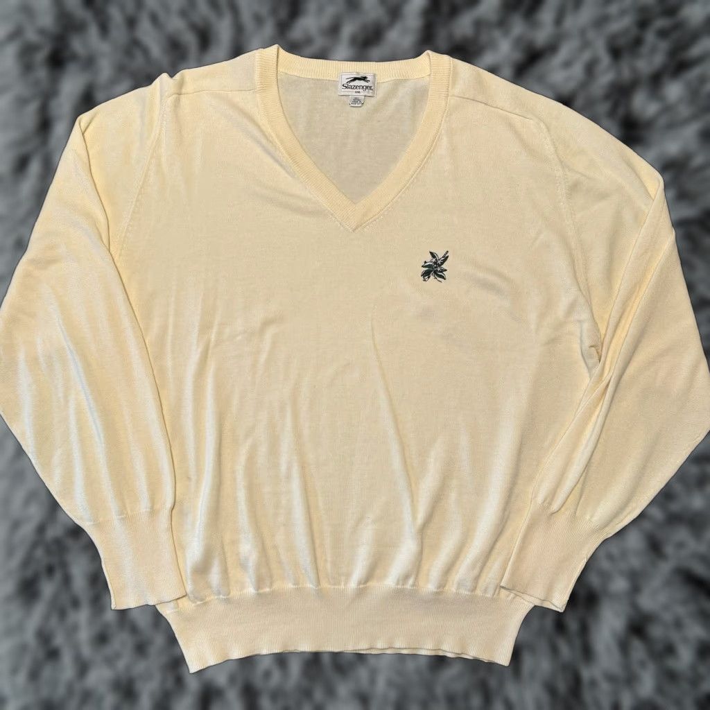 Vintage VINTAGE Slazenger Laurel Valley Yellow V Neck Sweater Size XXL Golf Mens Pullover Size US XXL / EU 58 / 5 - 1 Thumbnail
