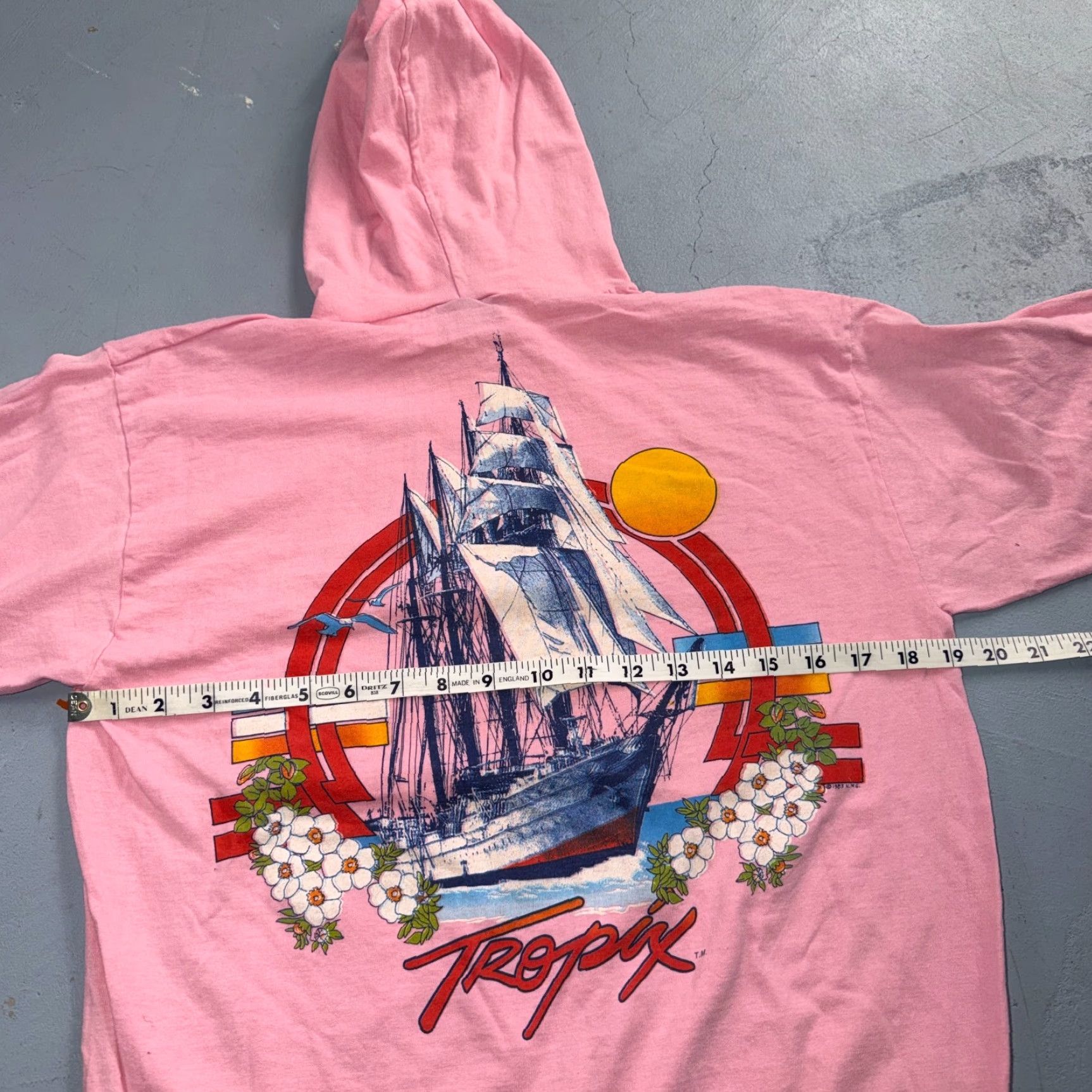 Pinko Pink 1980s VTG T Shirt Long Sleeve Surf Pacific Ship Seagull Hippie Cool Touch Of Gold VTG Mens L Crew Neck Cotton Size US L / EU 52-54 / 3 - 5 Thumbnail