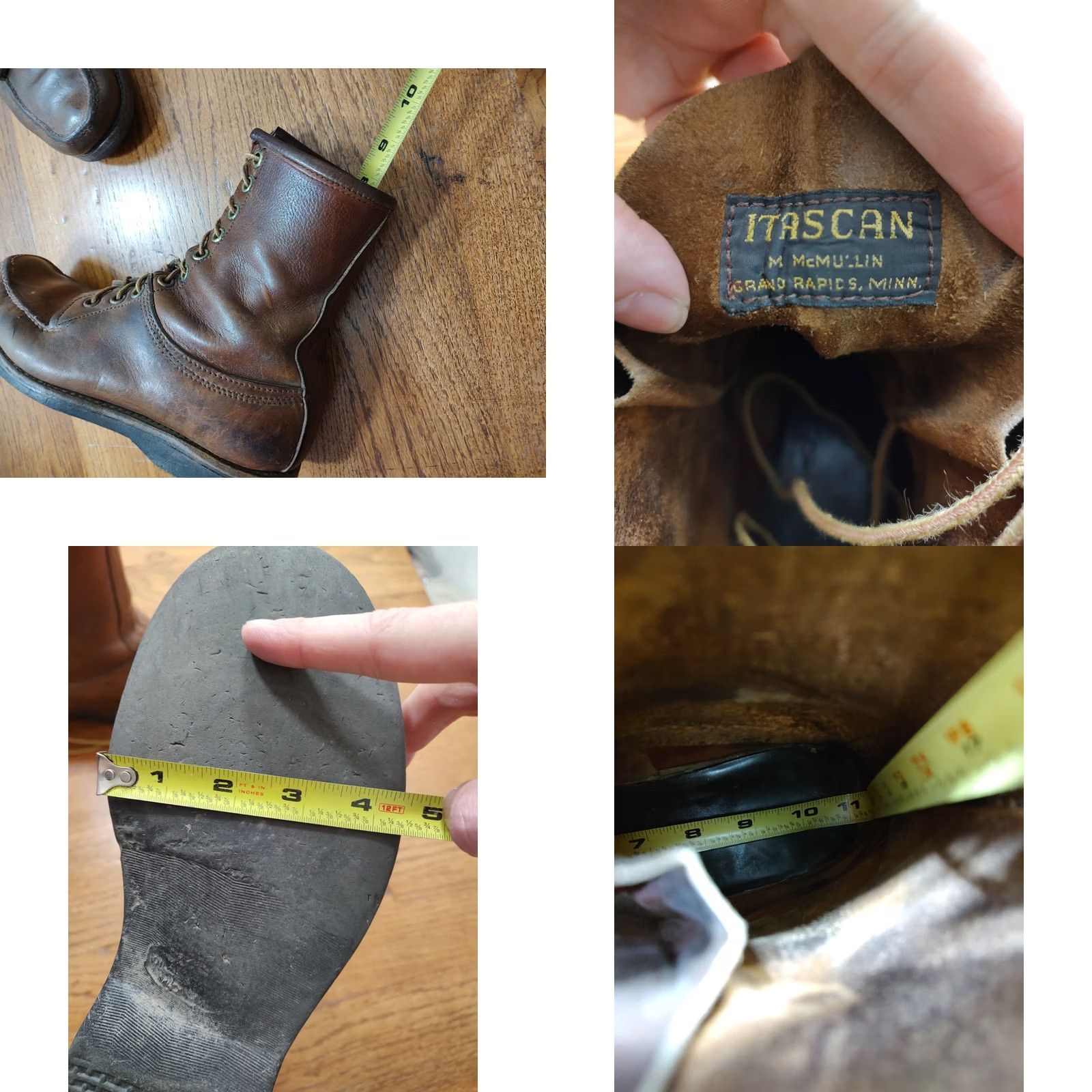 Vintage VINTAGE Itasca Boots Mens 11 Brown Leather Lace Up Outdoor Work Hiking 80s Mens Boots Size US 10 / EU 43 - 11 Thumbnail