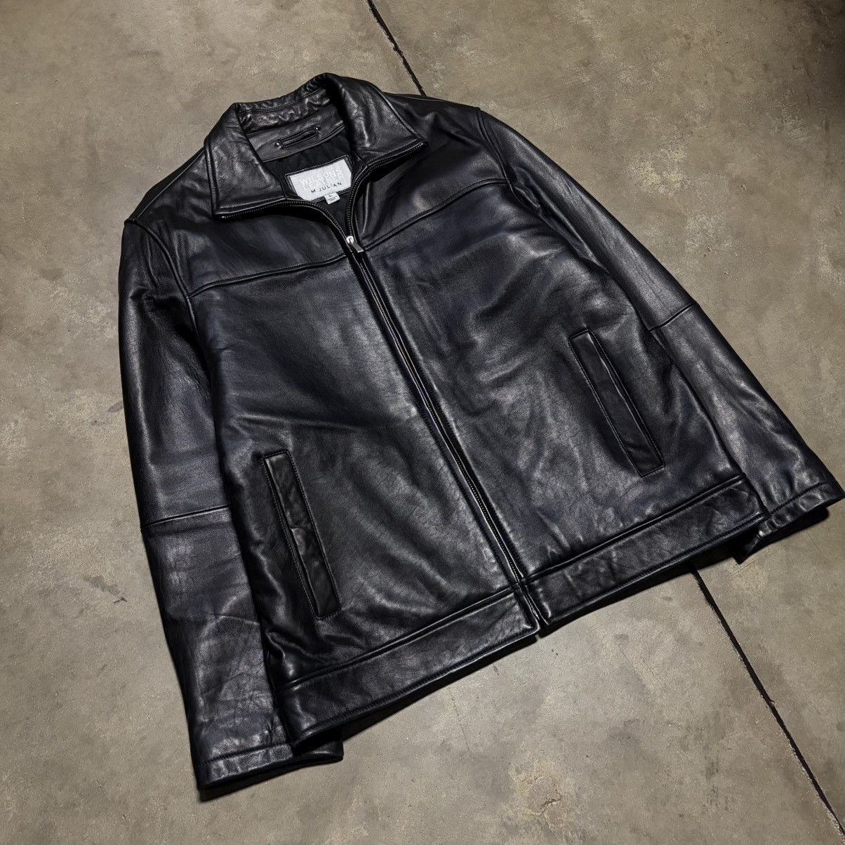 Wilsons Leather Vintage Wilsons Leather Bomber Jacket Moto Biker Grunge 90s Size US L / EU 52-54 / 3 - 5 Thumbnail