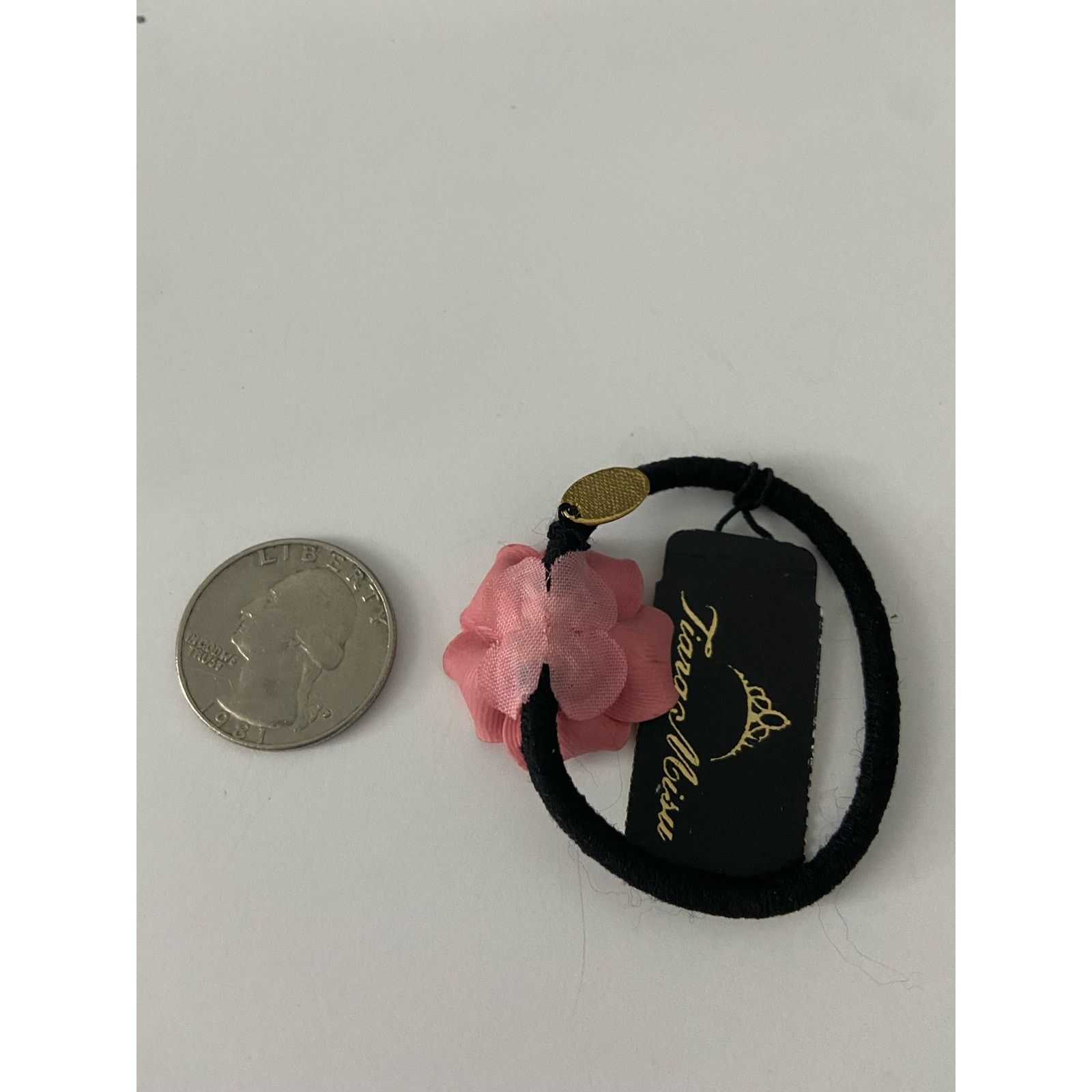 Other pink flower hair tie with rhinestone Size ONE SIZE - 2 Thumbnail