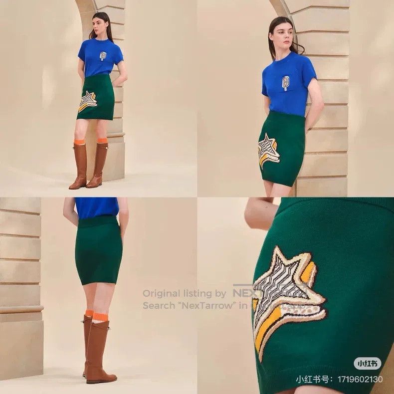 Hermes Hermes Cashmere star knit skirt Size 24" / US 00 / IT 34 - 7 Thumbnail