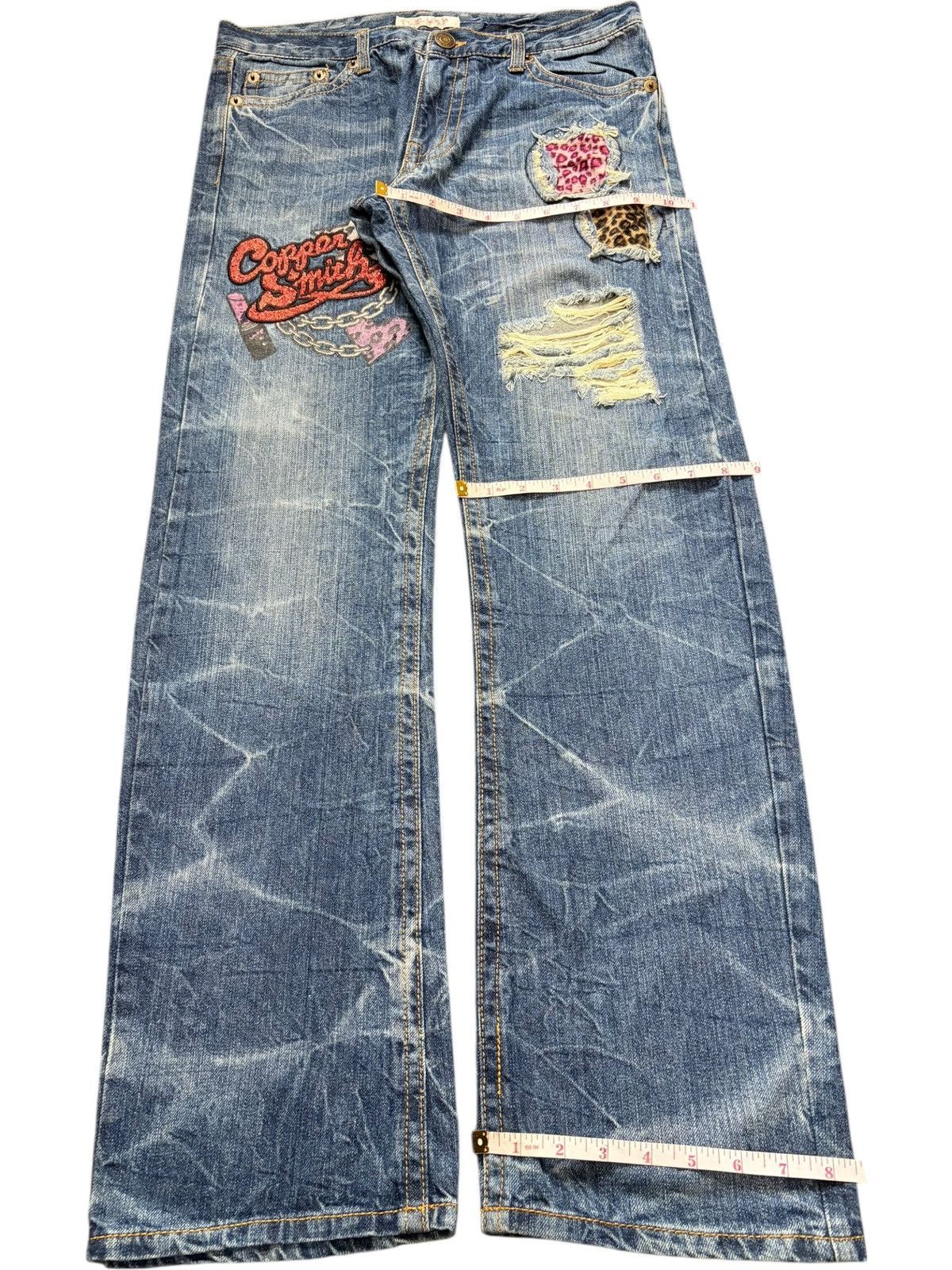 Dsquared2 Vintage Japanese Brand Embroidered Distressed Jeans Size 31" - 8 Thumbnail