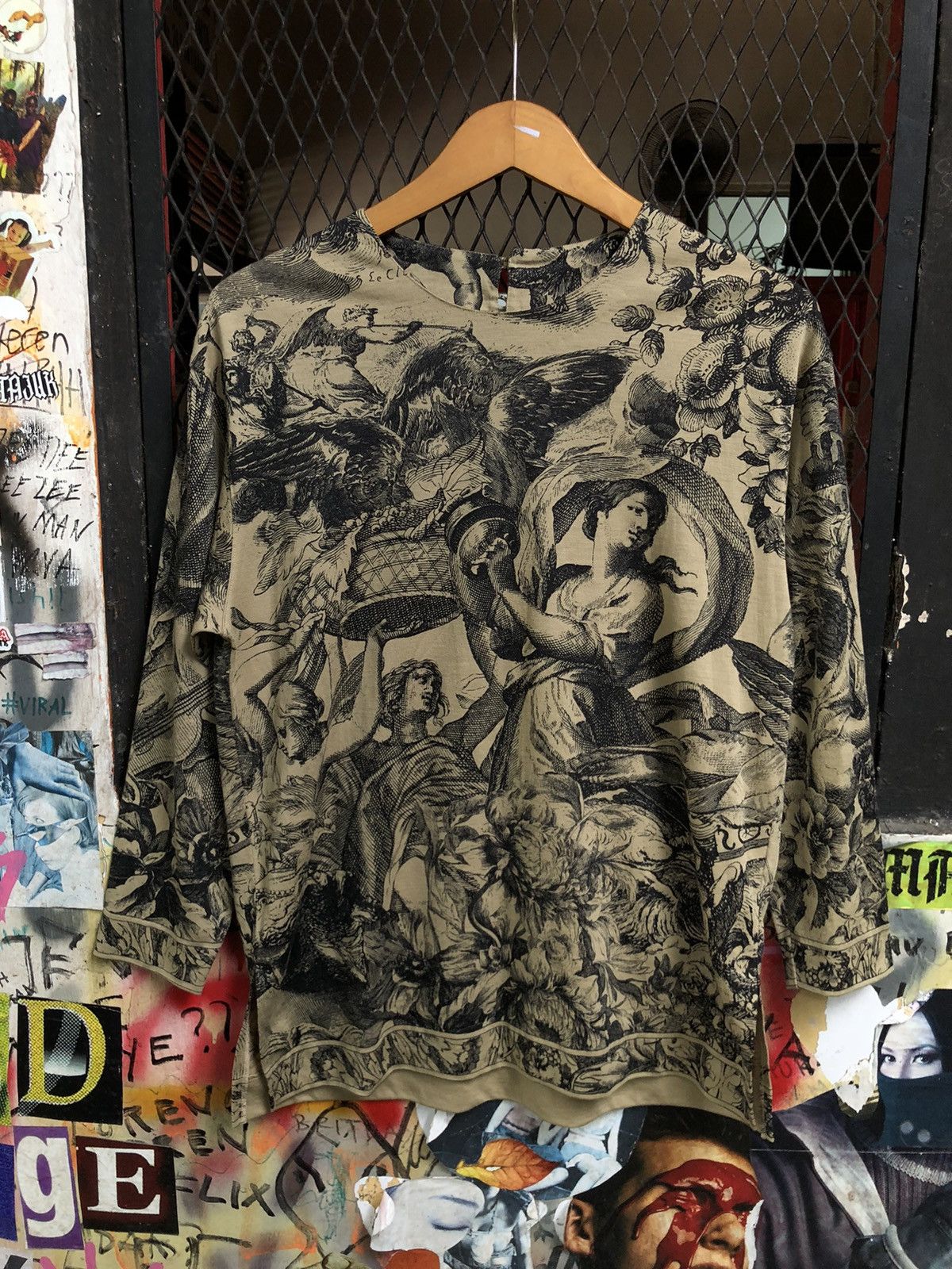 Japanese Brand JAPANESE GRISGRES MESH TOP FULL PRINT TATTO PUNK STYLE Size L / US 10 / IT 46 - 1 Thumbnail