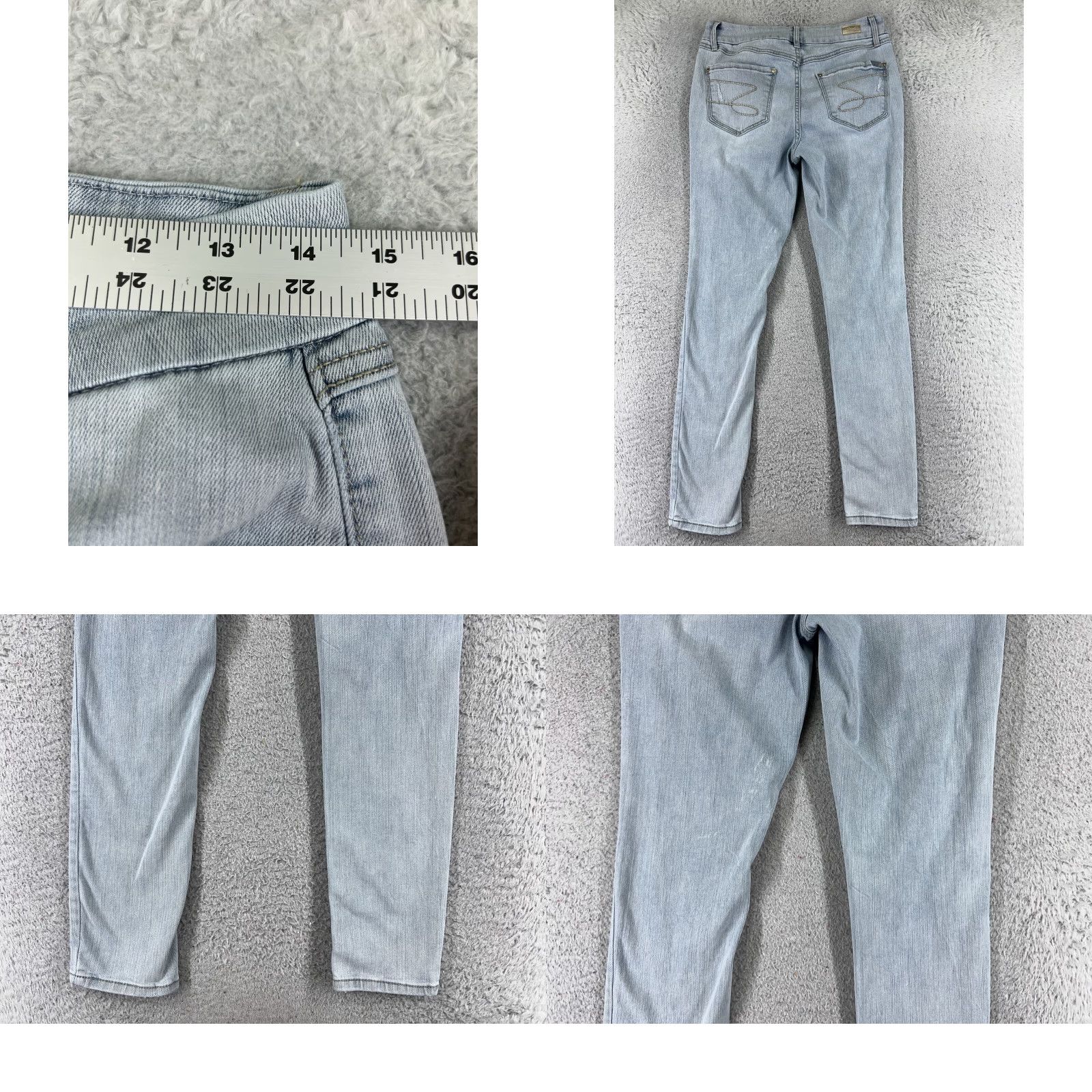 Vintage Seven7 Pants Women 6 Blue Denim Jean Skinny High Rise Distressed 27x29 Size 28" / US 6 / IT 42 - 9 Thumbnail