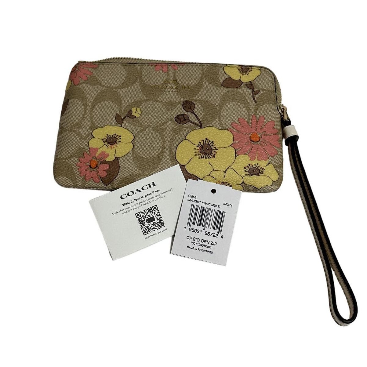 Coach Coach Corner Zip Wristlet In Signature Canvas With Floral Size ONE SIZE - 5 Thumbnail