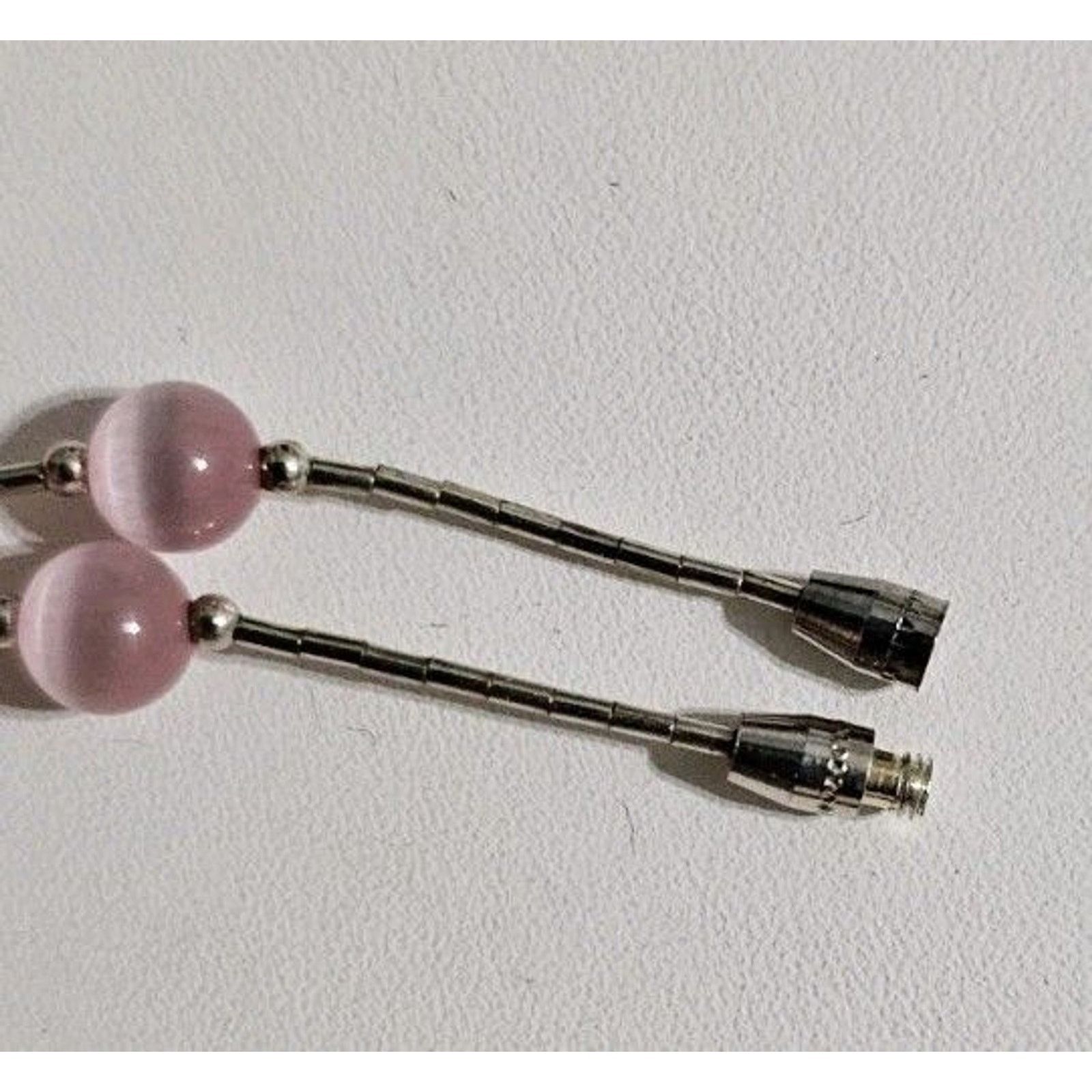 Pink Silver 925 vintage liquid silver pink cat’s eye Necklace Size ONE SIZE - 4 Thumbnail