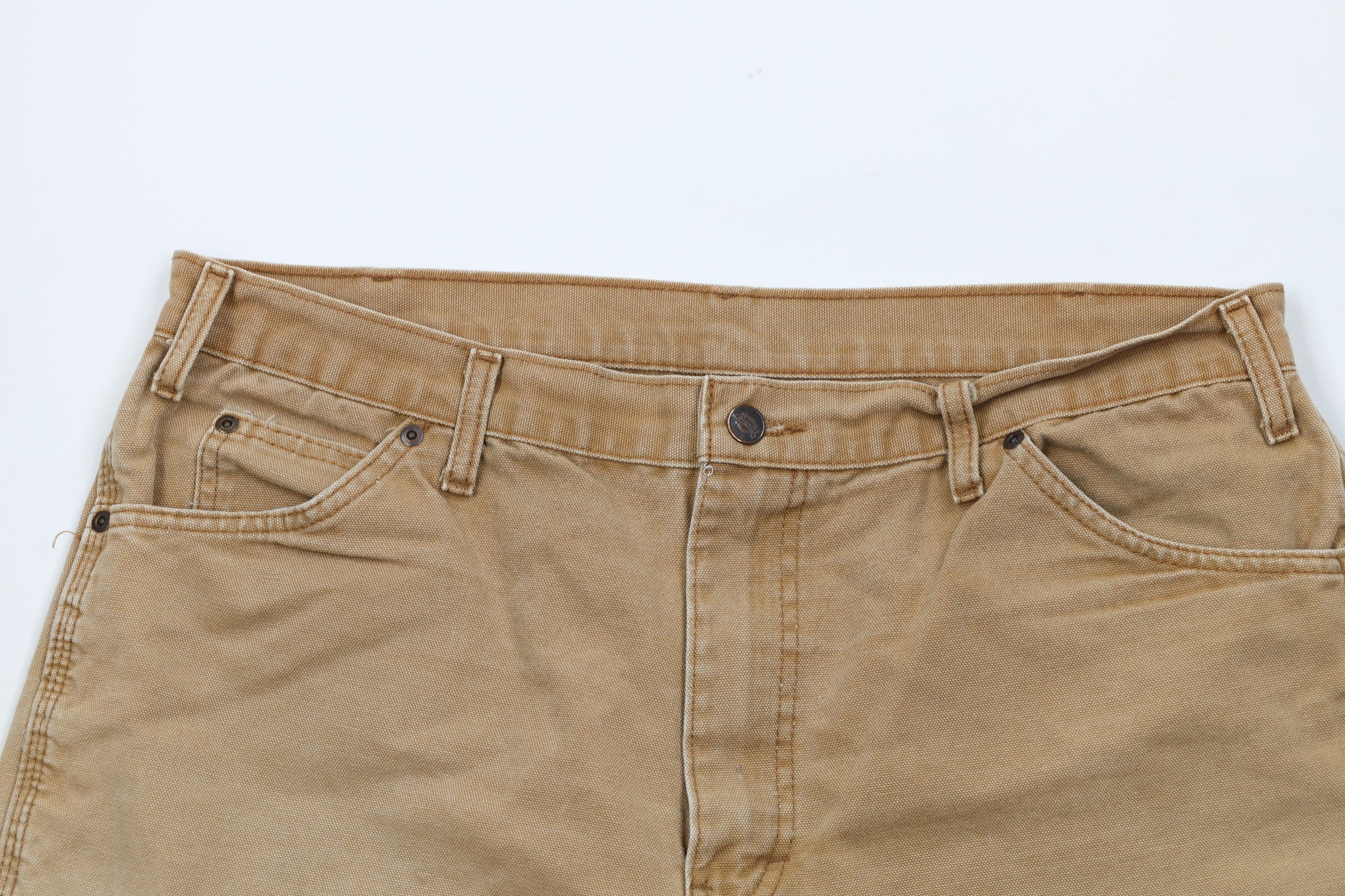 Dickies Vintage 90s Y2K Dickies Dungaree Workwear Shorts Brown Size US 36 / EU 52 - 2 Thumbnail