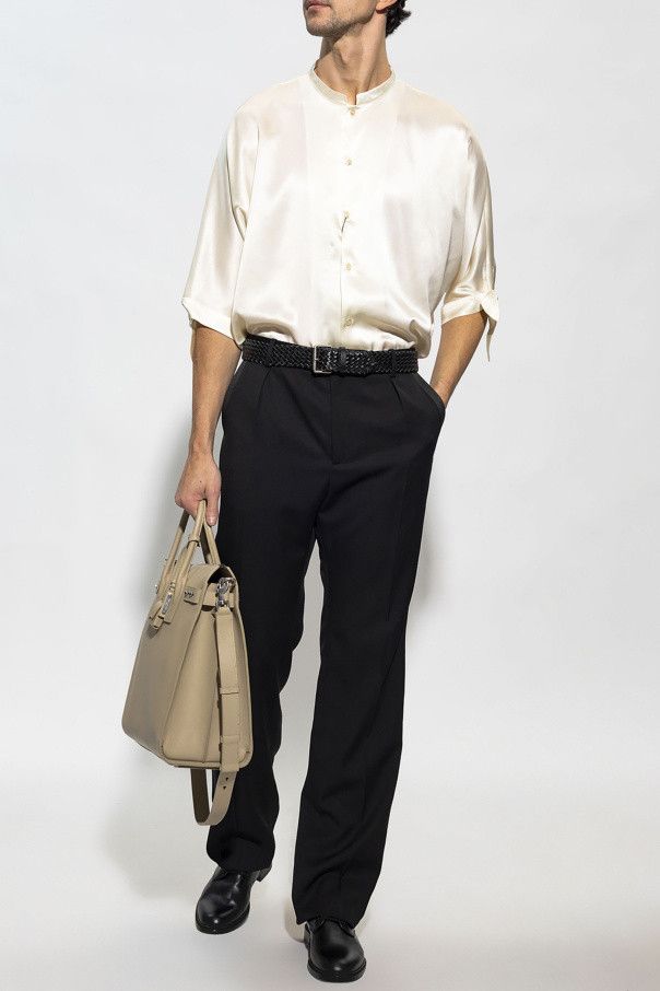 Saint Laurent Paris o1s1wg110325 Tuxedo Trousers Grain de Poudre in Black Size US 30 / EU 46 - 2 Thumbnail