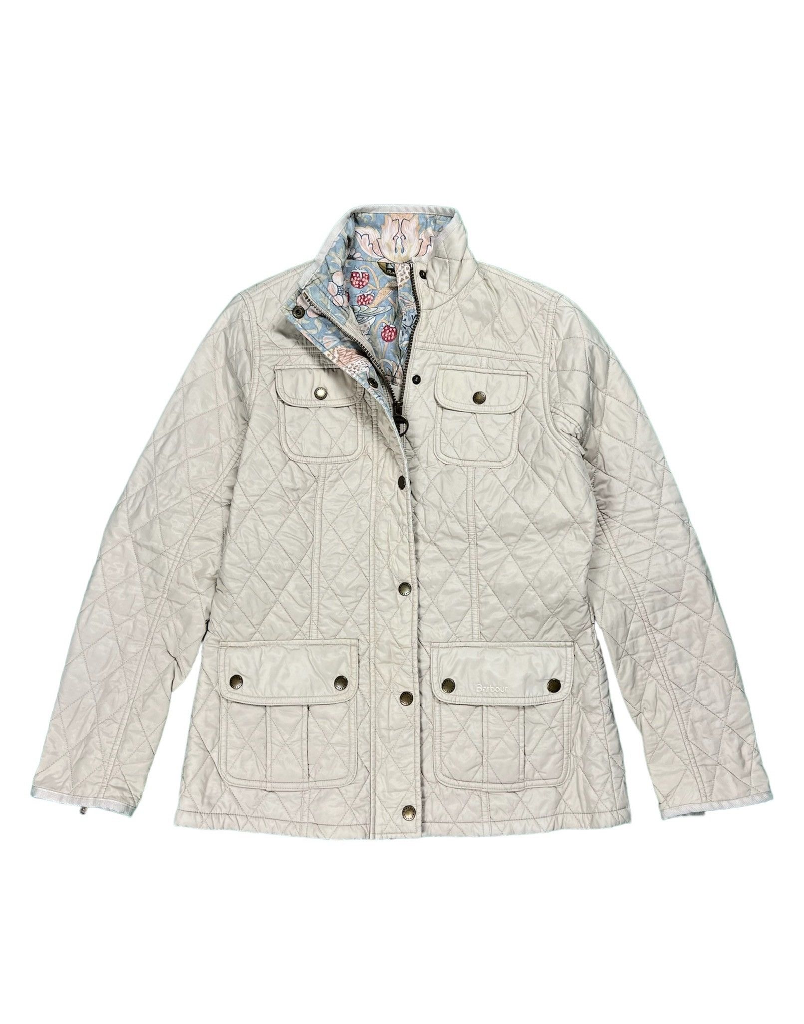 image of Barbour x Heritage William Morris "alice" Quilted Jacket in Light Beige, Women's (Size Medium)