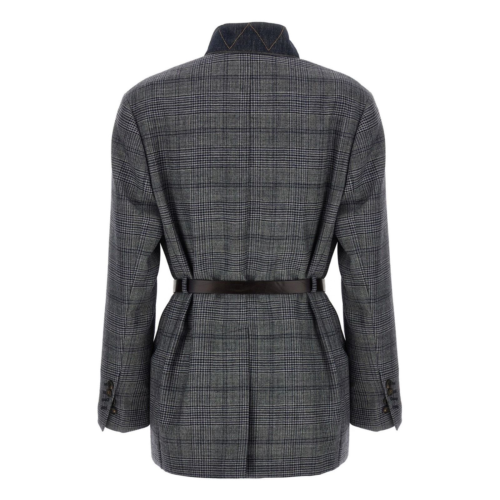 Brunello Cucinelli BRUNELLO CUCINELLI $5700 Multicolor Check Wool Blazer Jacket Size M / US 6-8 / IT 42-44 - 2 Thumbnail