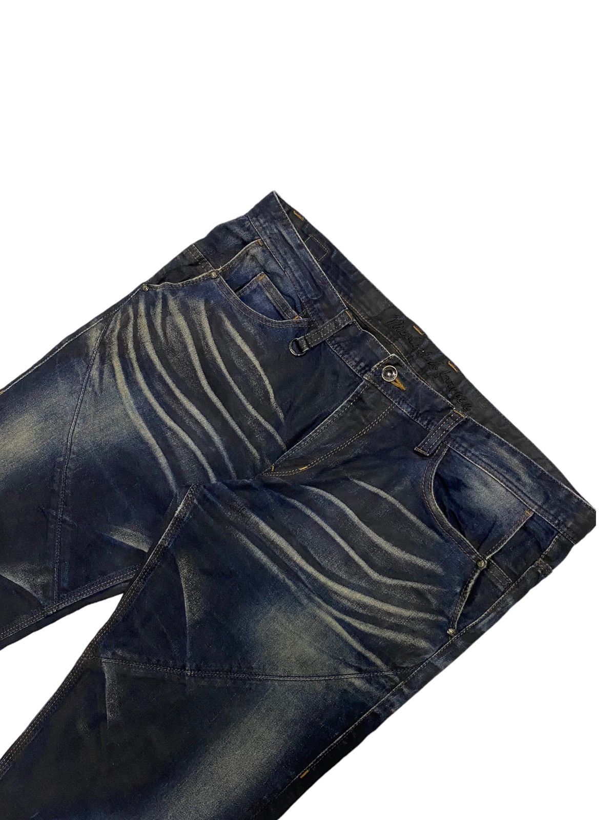If Six Was Nine × Le Grande Bleu (L.G.B.) × Nicole Club Nicole Club Jean Big Size Double Pocket Art Mud Washed Wax Size US 38 / EU 54 - 5 Thumbnail