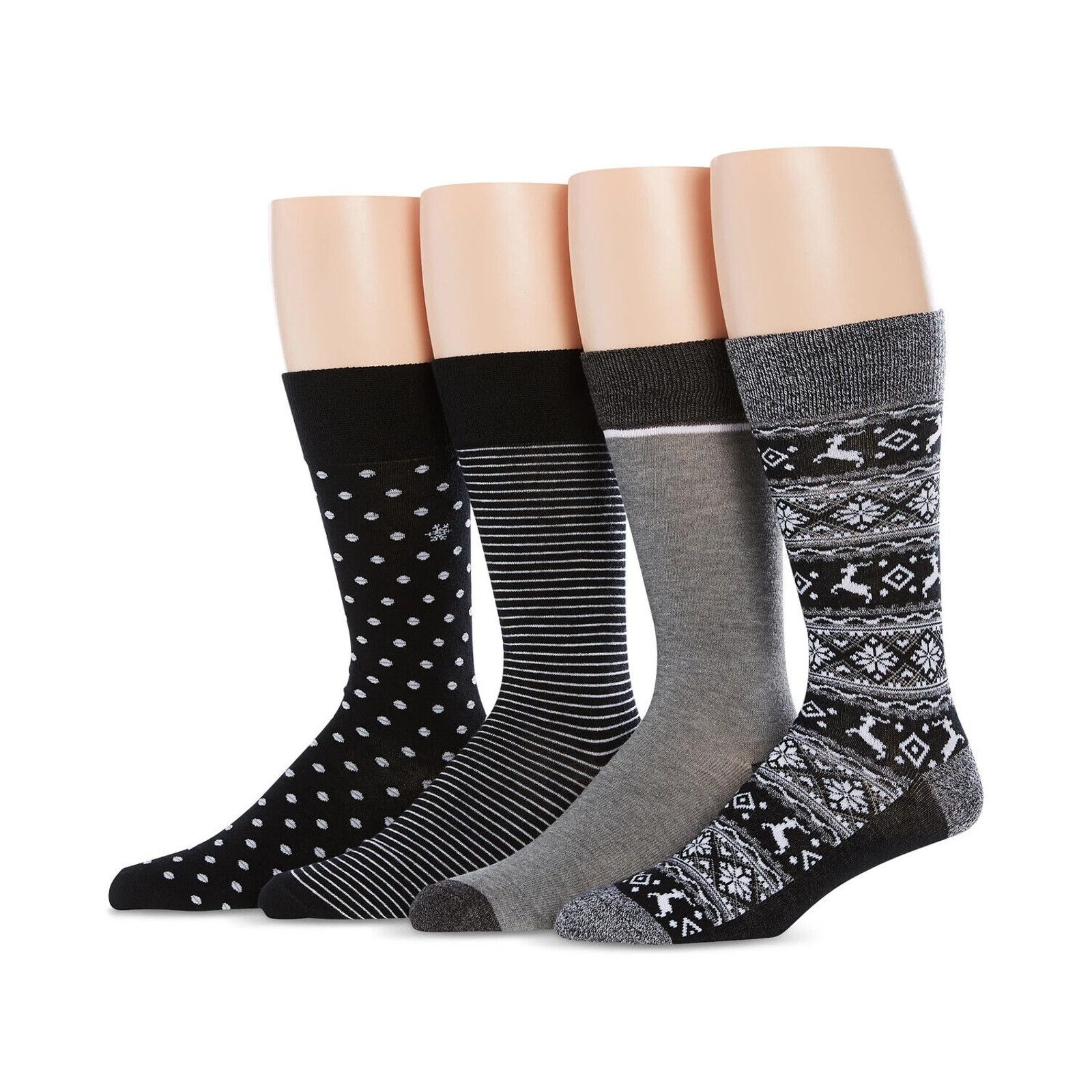 Perry Ellis S13 Perry Ellis Men's 4-Pk. Reindeer Fair Isle Socks - OS Size ONE SIZE - 1 Preview