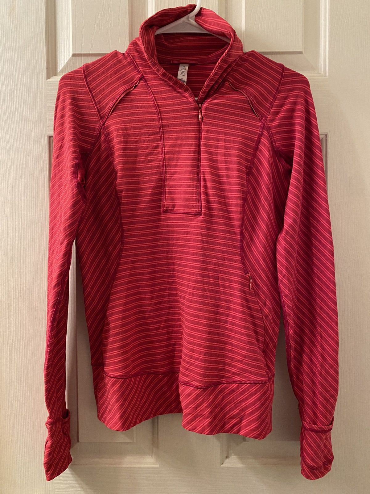 Lululemon Think Fast Pullover Sz Double Stripe Boom Juice