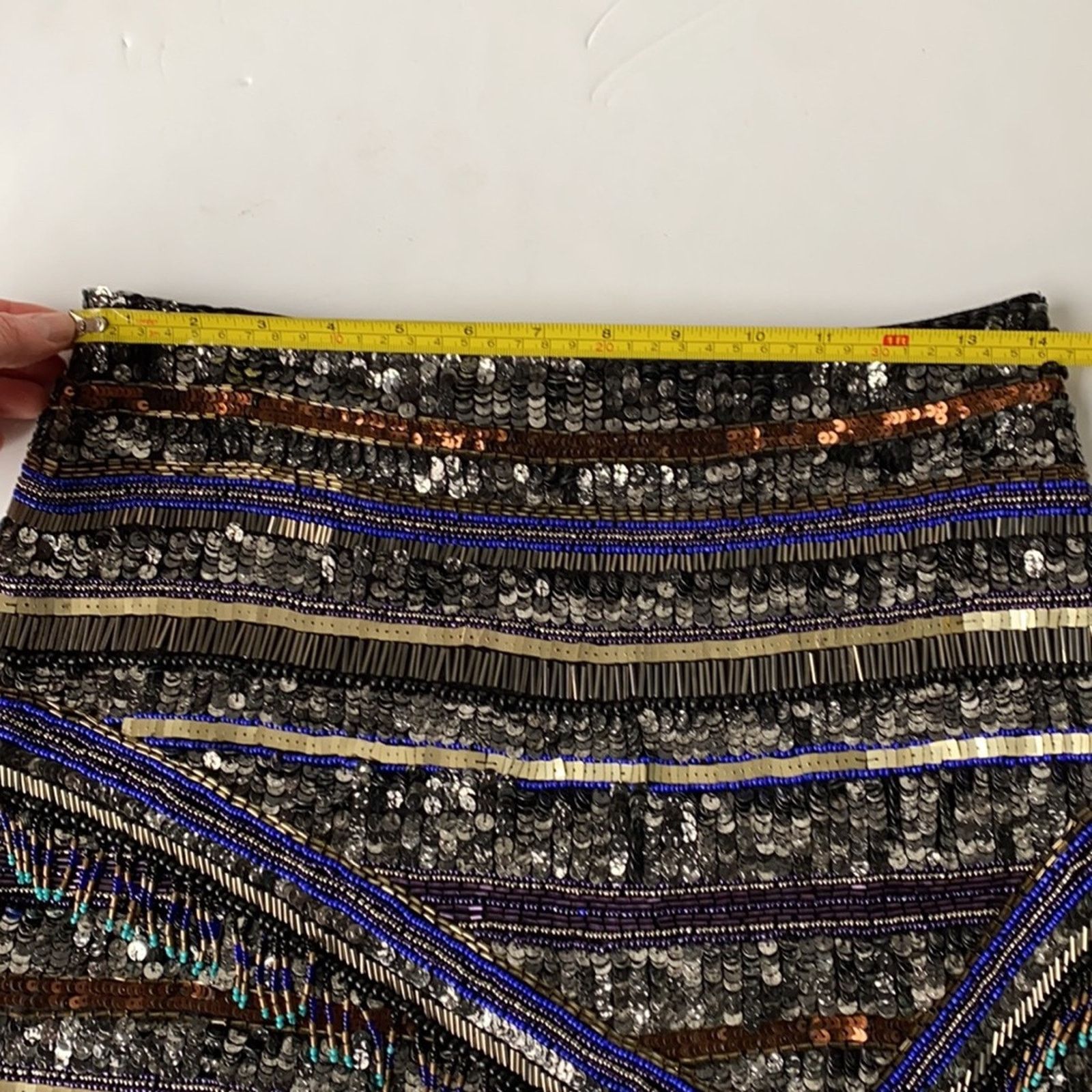 Parker PARKER Corsica Geometric Beaded Fringe Skirt Size 0 Size 25" / US 0 / IT 36 - 11 Thumbnail