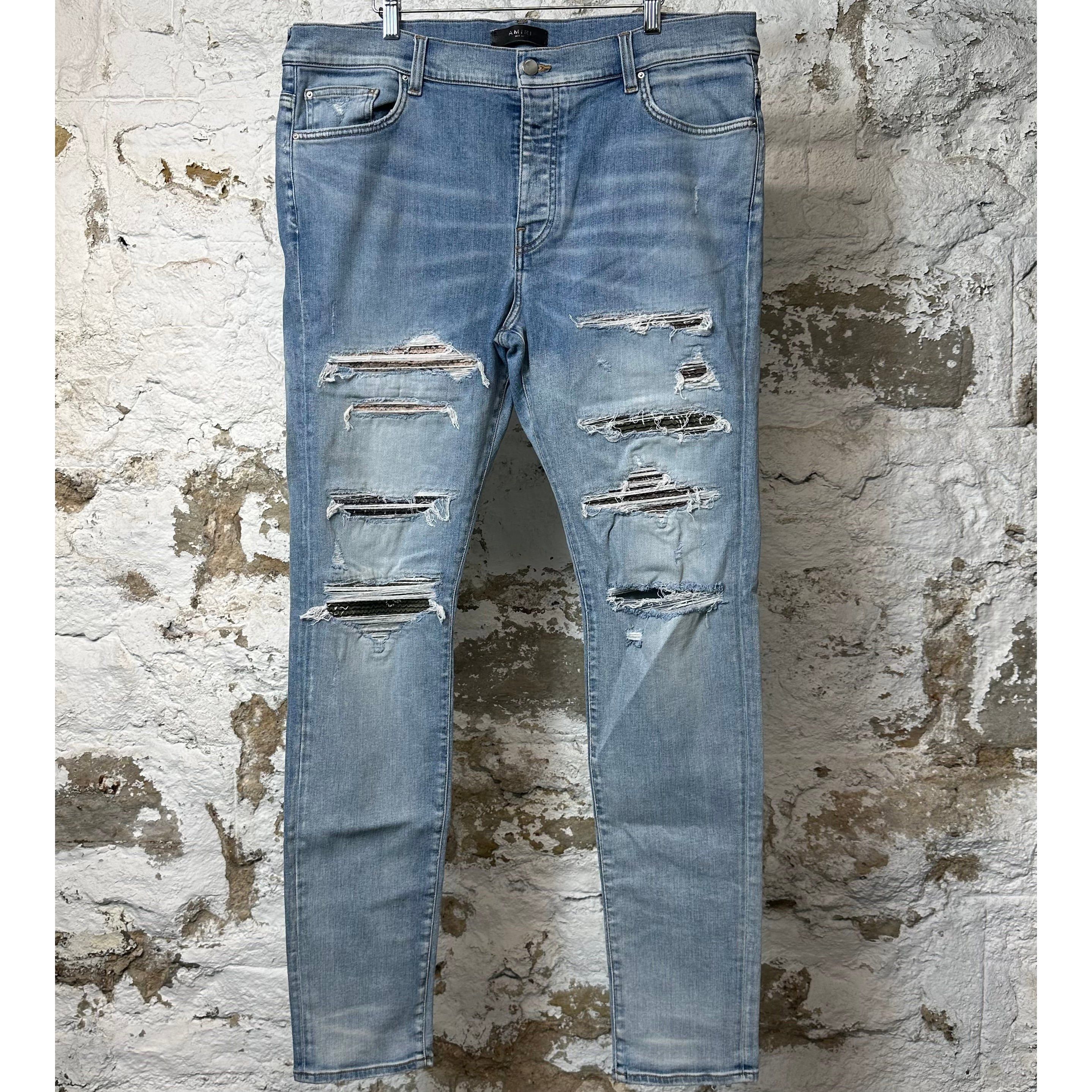 Amiri Amiri Crystal studded multi color mx1 denim jeans | Grailed