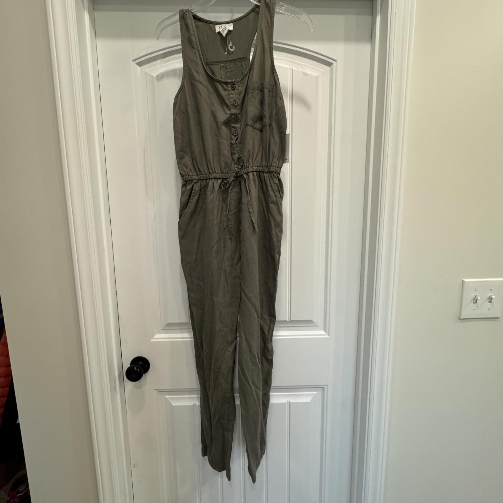 Japanese Brand Japna Women's Olive Green Sleeveless Jumpsuit XS Size ONE SIZE - 1 Thumbnail