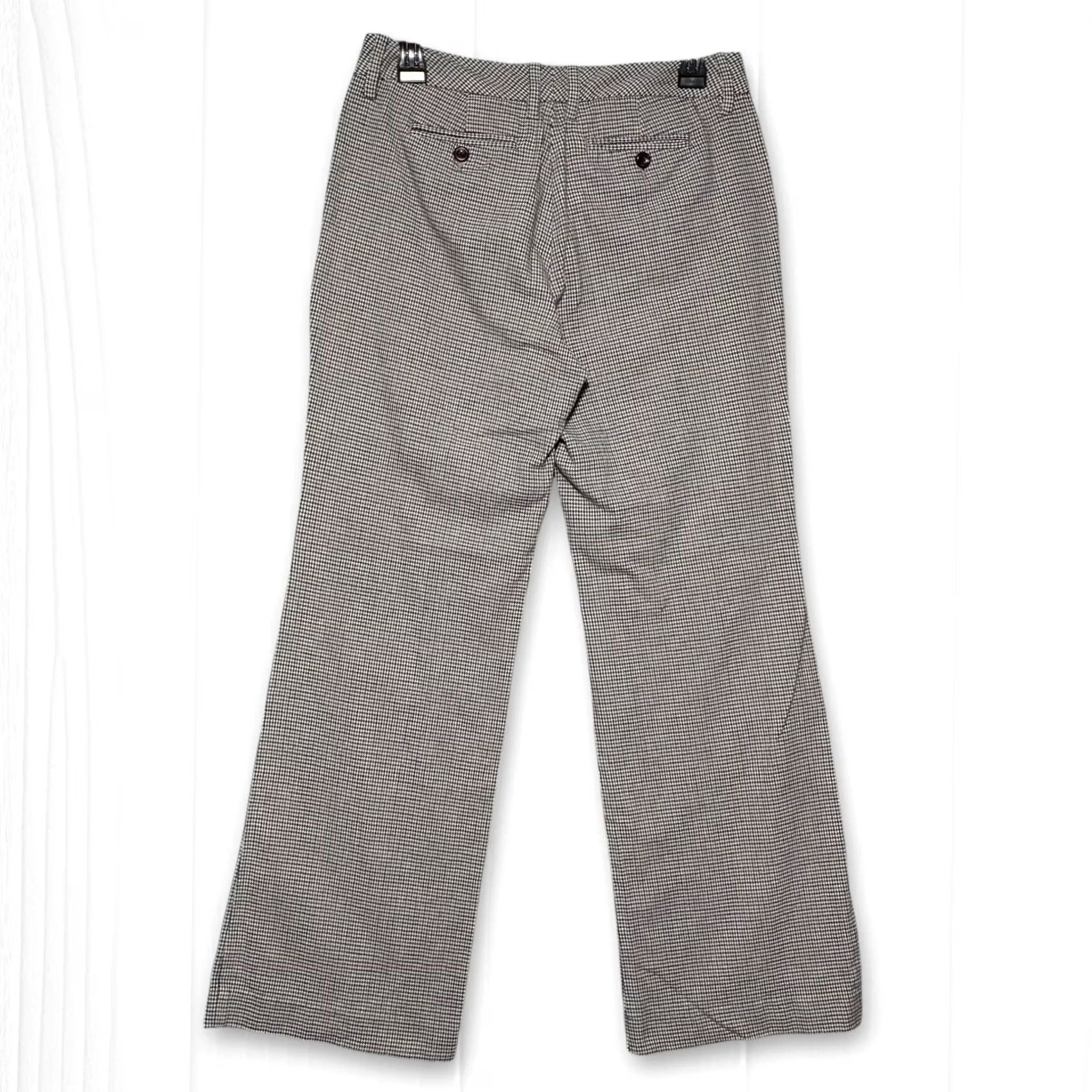 Gap GAP Favorite Straight Fit Trousers Houndstooth Pattern Women's 2 Pants Regular Black Wide Leg? Size 26" / US 2 / IT 38 - 2 Thumbnail