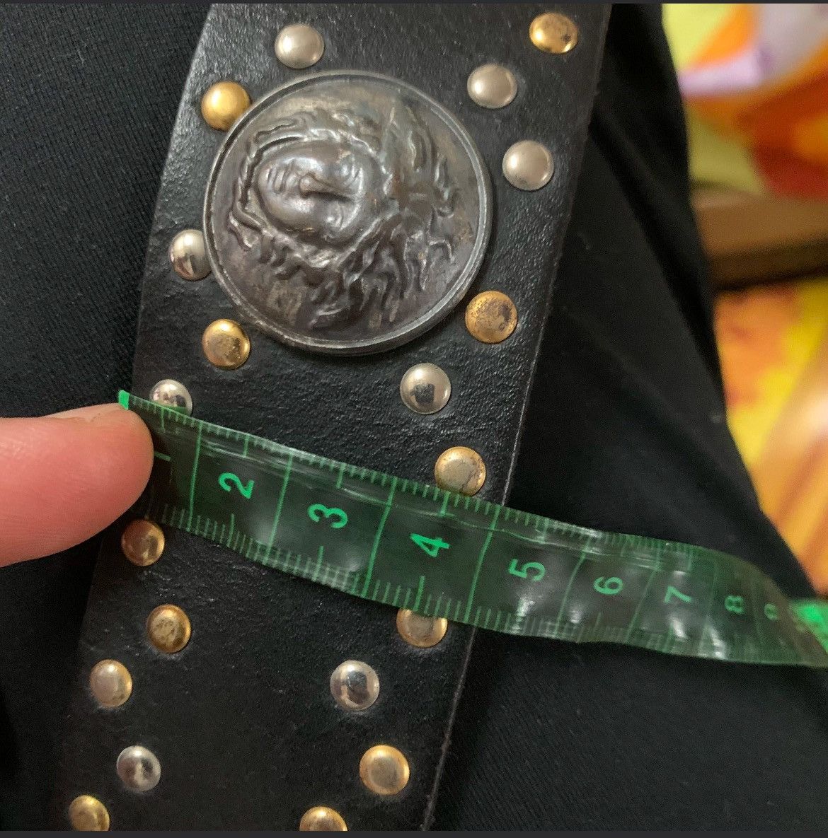 Vintage Versace belt pattern green y2k Versace × Vintage