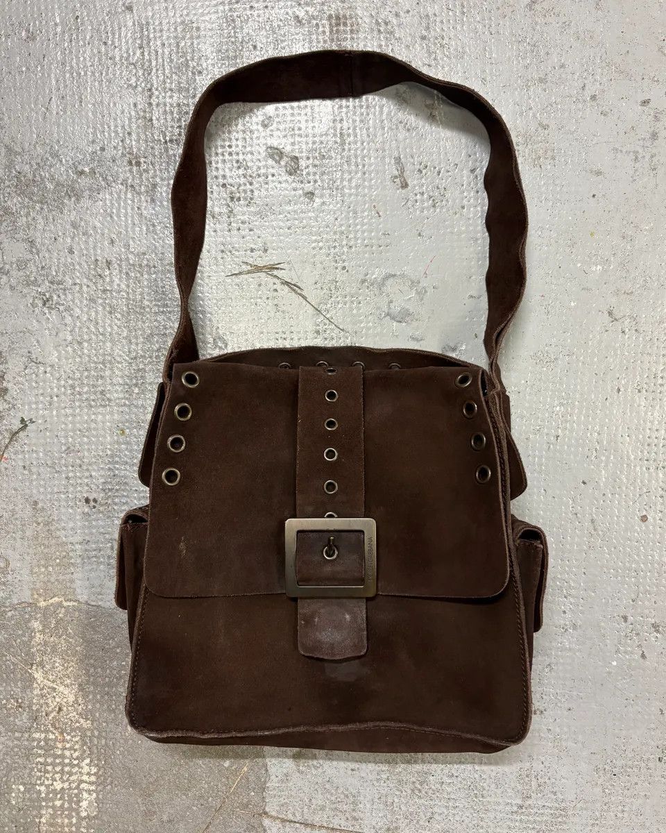 Dolce & Gabbana SS2002 Dolce & Gabbana Brown Suede Messenger Eyelet Bag Size ONE SIZE - 1 Thumbnail