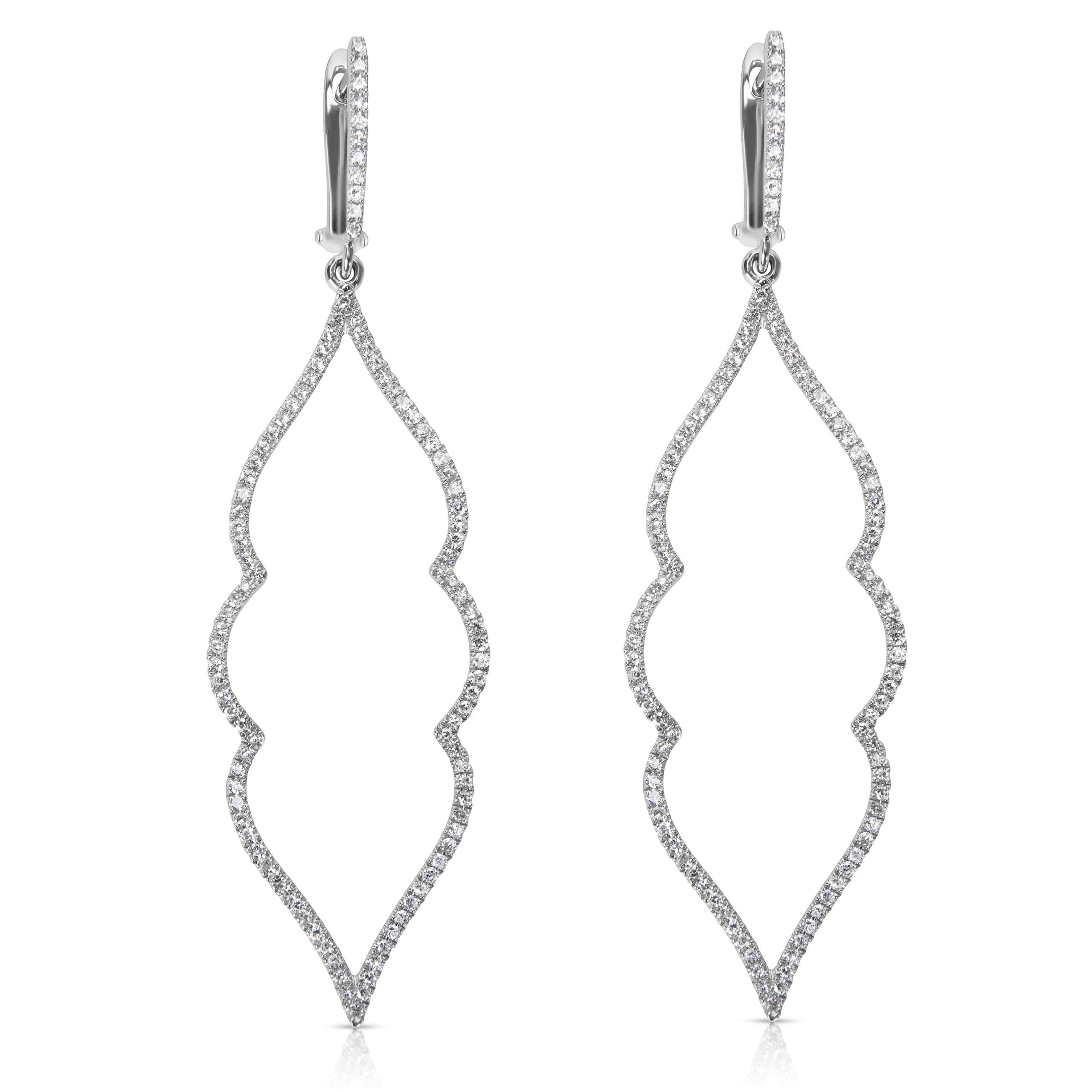 Other 14k White Gold Diamond Drop Earrings 0.65 ctw Size ONE SIZE - 1 Thumbnail