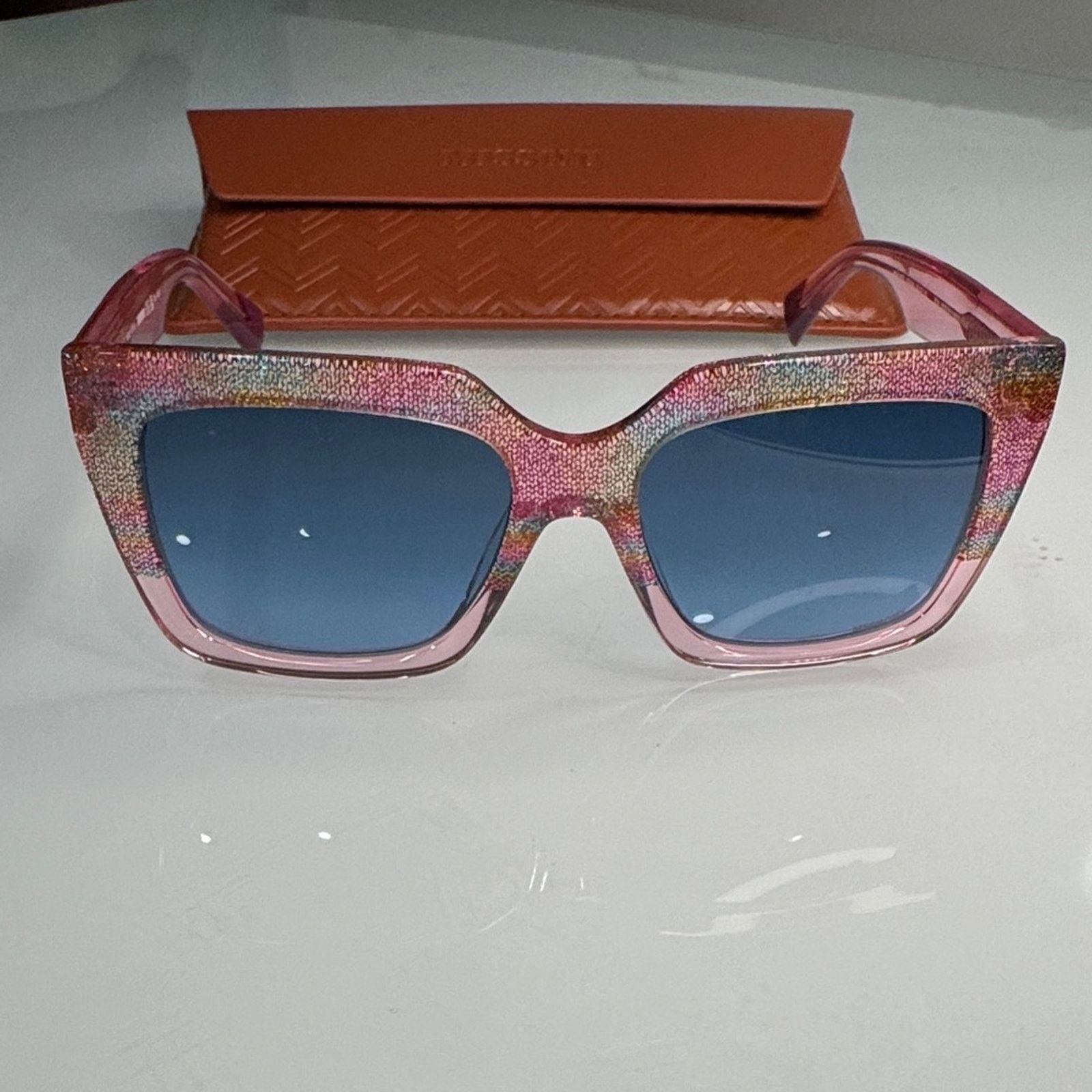 Missoni Missoni Multicolor Glitter Sunglasses with Blue Lenses Size ONE SIZE - 1 Thumbnail