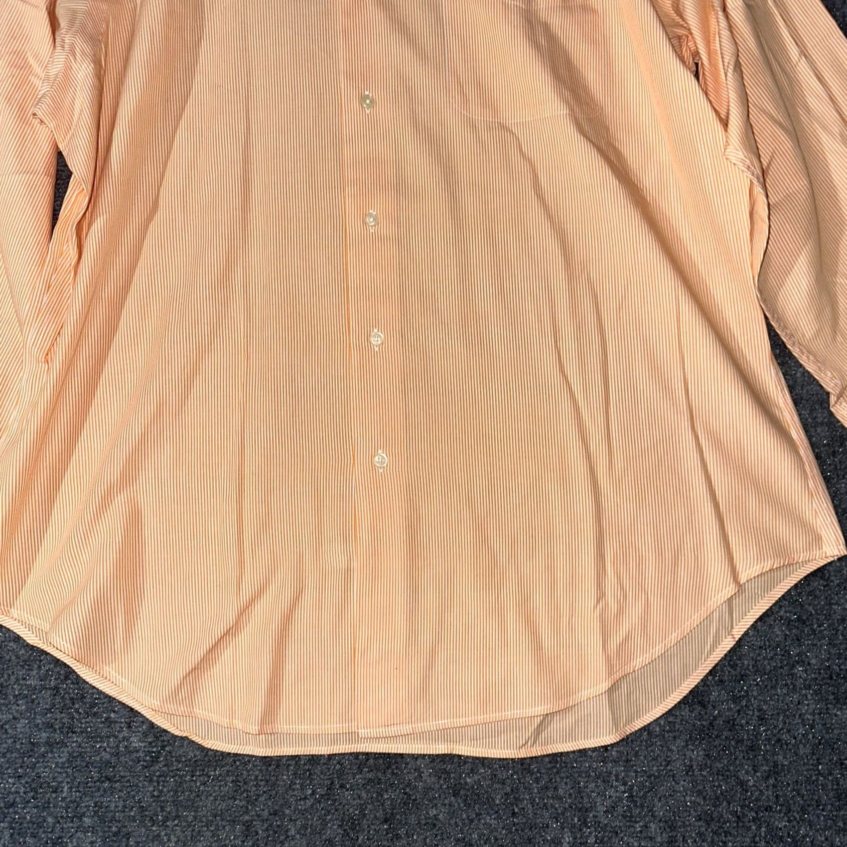 Ralph Lauren Lauren Ralph Lauren Shirt Mens 16 Orange Cotton Striped Button Down Pocket Shirt Size US L / EU 52-54 / 3 - 2 Thumbnail