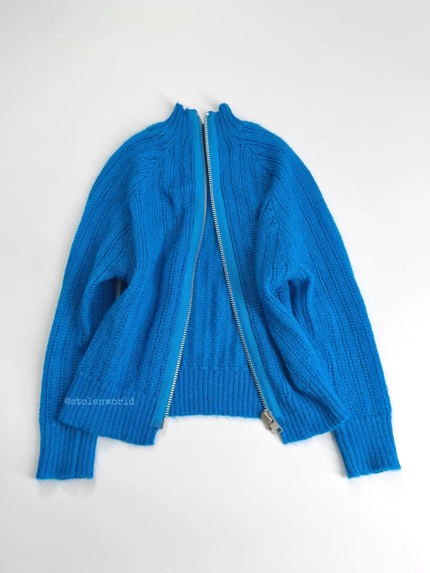 Comme des Garcons reversible blue wool knit top Size S / US 4 / IT 40 - 1 Thumbnail