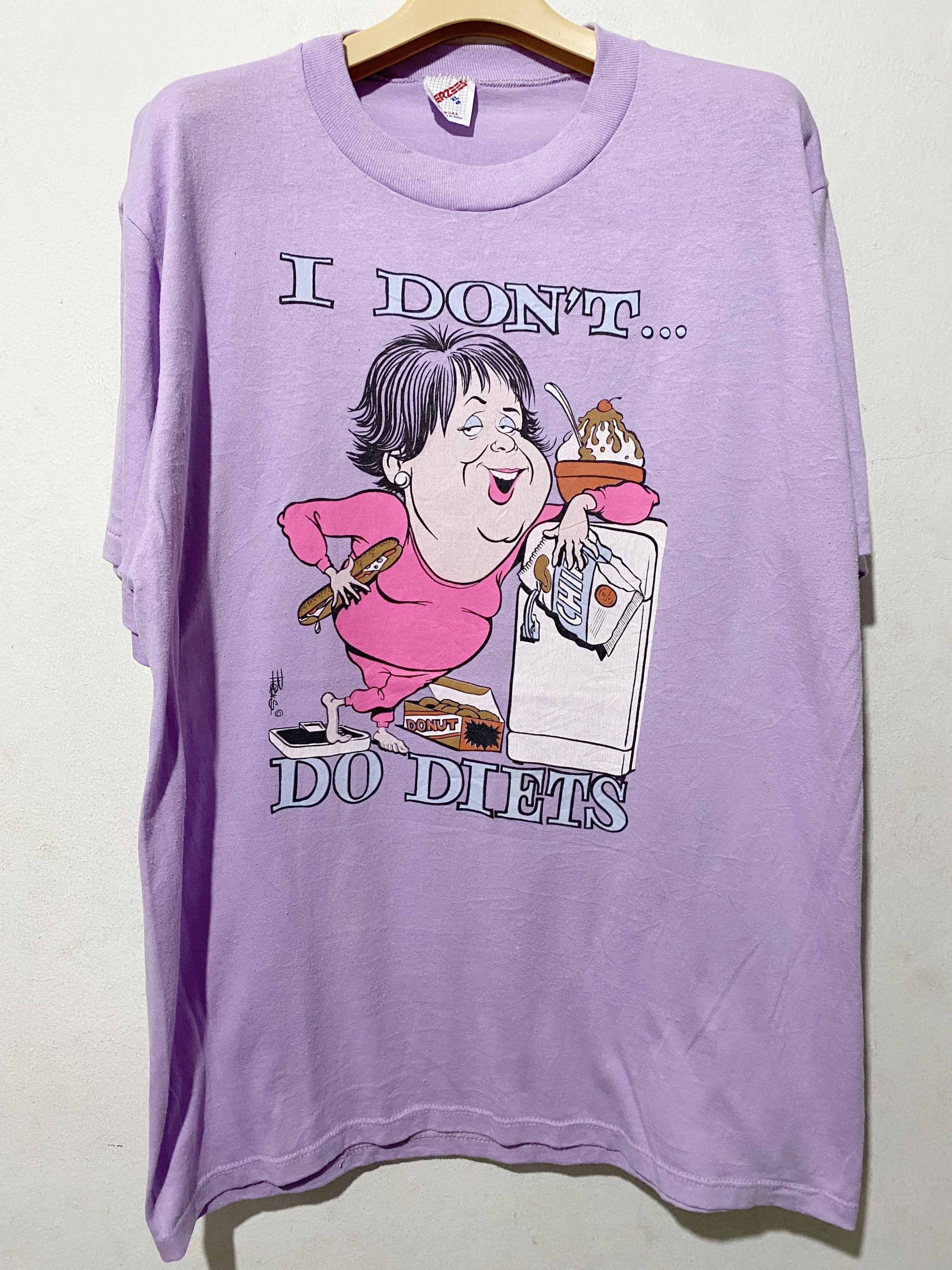 Vintage Vintage I Don't Do Diets Shirt Size US XL / EU 56 / 4 - 1 Thumbnail