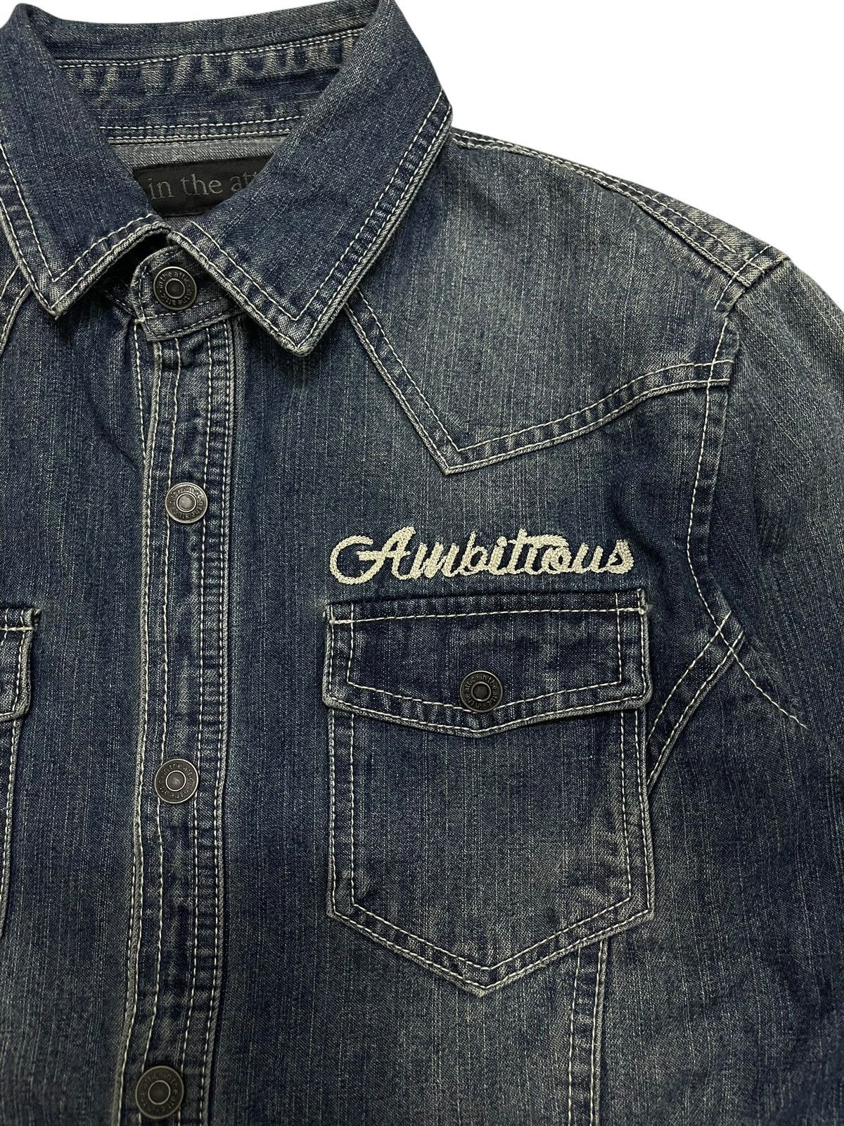 If Six Was Nine In The Attic “Ambitious” Western Denim Shirt Size US M / EU 48-50 / 2 - 3 Thumbnail