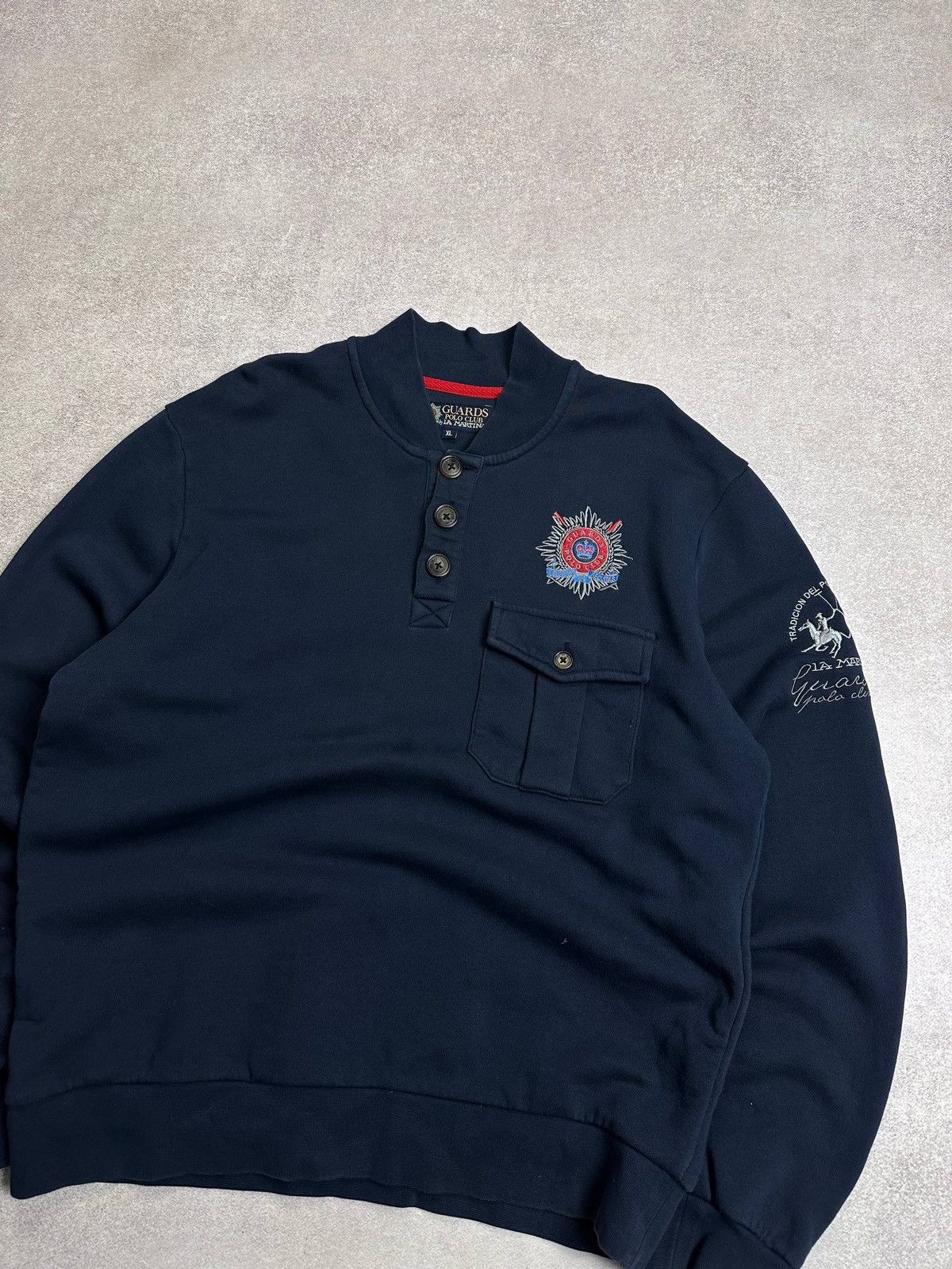 La Martina Vintage La Martina Guards Polo Club Button Sweatshirt XL Size US XL / EU 56 / 4 - 2 Thumbnail
