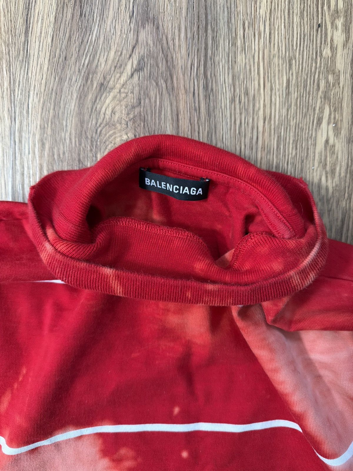 Balenciaga Balenciaga Mock Neck Bleach Dyed Striped Long Sleeve Size US S / EU 44-46 / 1 - 3 Thumbnail