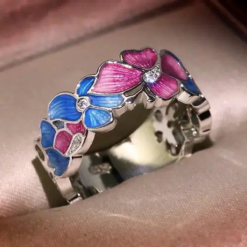 Japanese Brand Fukuzawa x Rei Creative Flower Butterfly Unisex Ring Size ONE SIZE - 5 Thumbnail